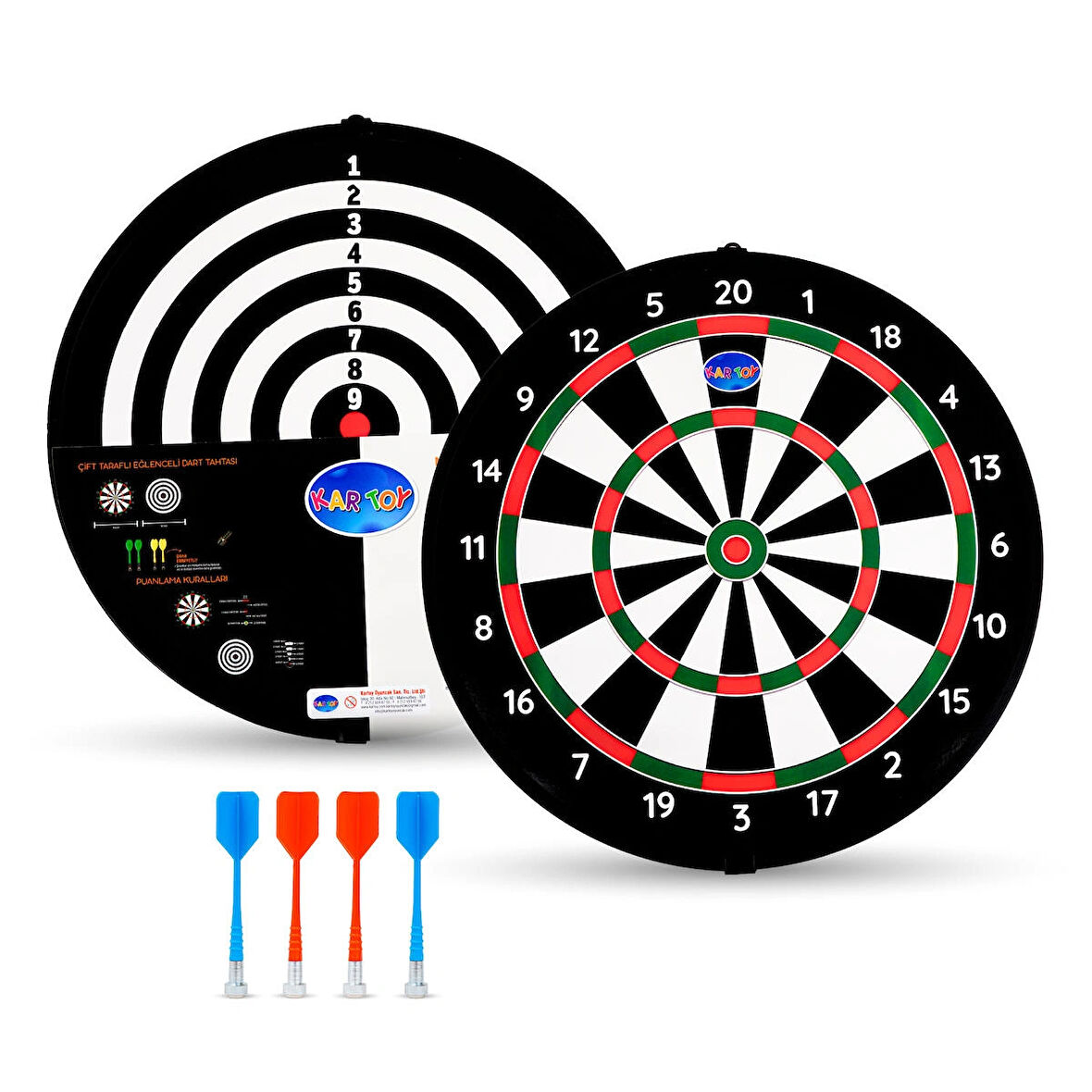 4 Oklu Mıknatıslı Dart Seti Çift Yönlü Manyetik Dart Askılı Dartboard