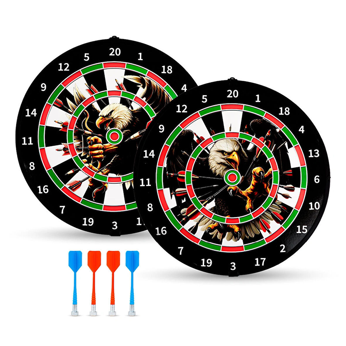 4 Oklu Mıknatıslı Dart Seti Çift Yönlü Manyetik Dart Askılı Dartboard