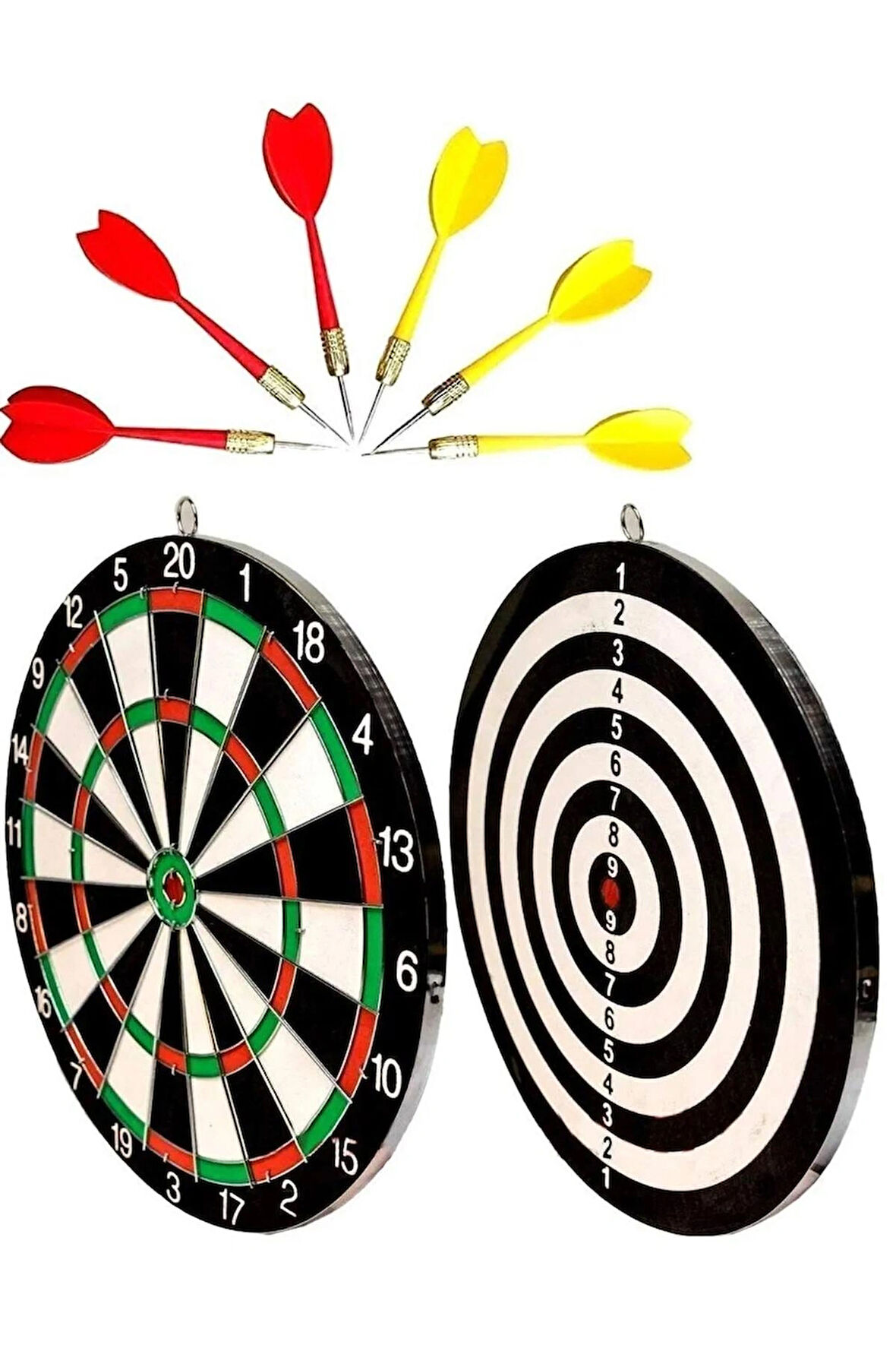 Dart Tahtası Seti 15 İnç Büyük Orta Boy Çift Taraflı Dart Tahtası Oyun Seti+6 ADET Dart Oku