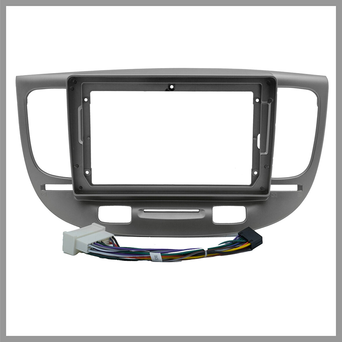 Kia Rio 2005-2011 GÜMÜŞ 9'' ANDROID MULTİMEDYA ÇERÇEVESİ - SOKET