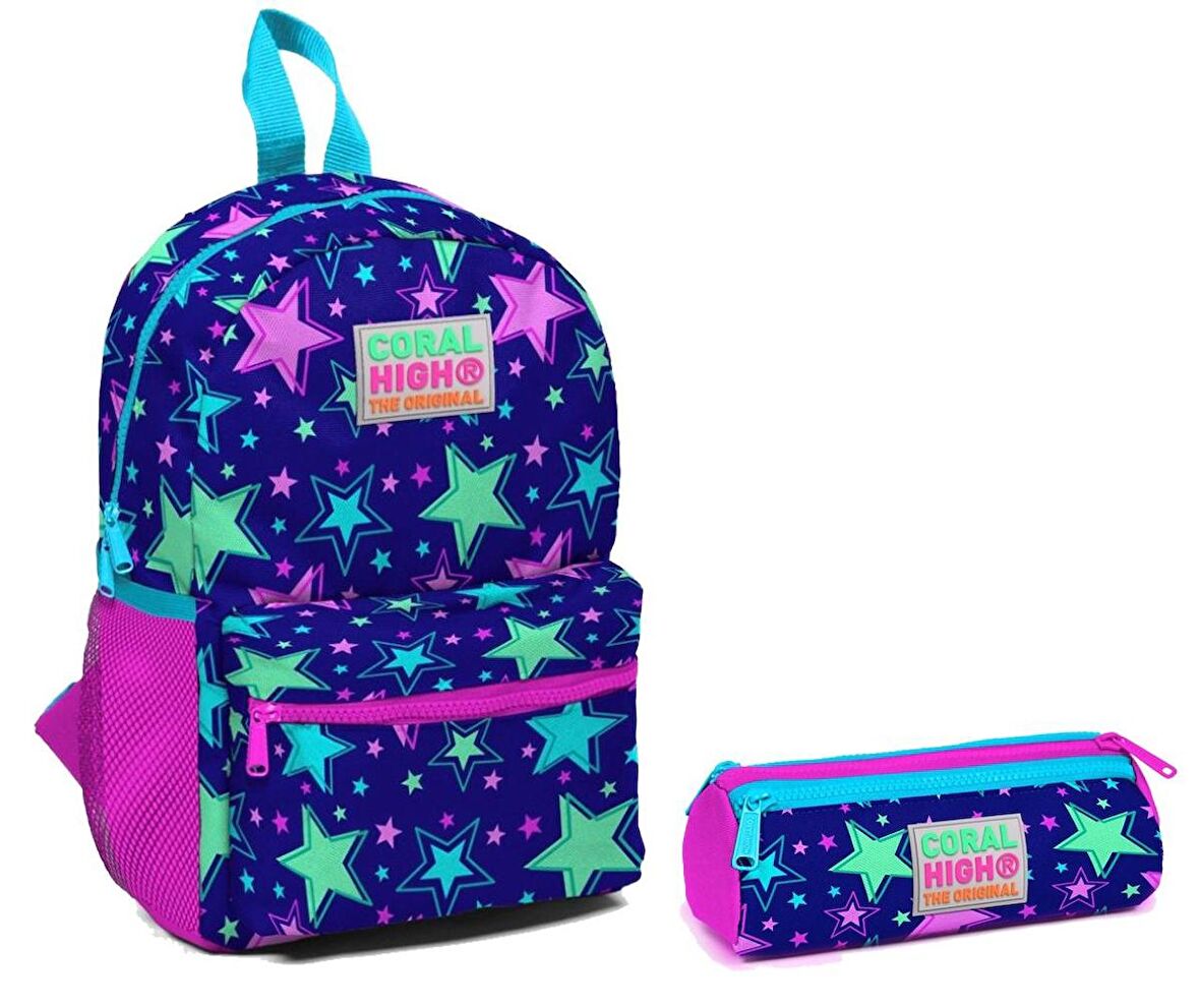 Coral High Yıldız Baskılı Kız Çocuk Yuva Ve Anaokulu Çanta Seti
