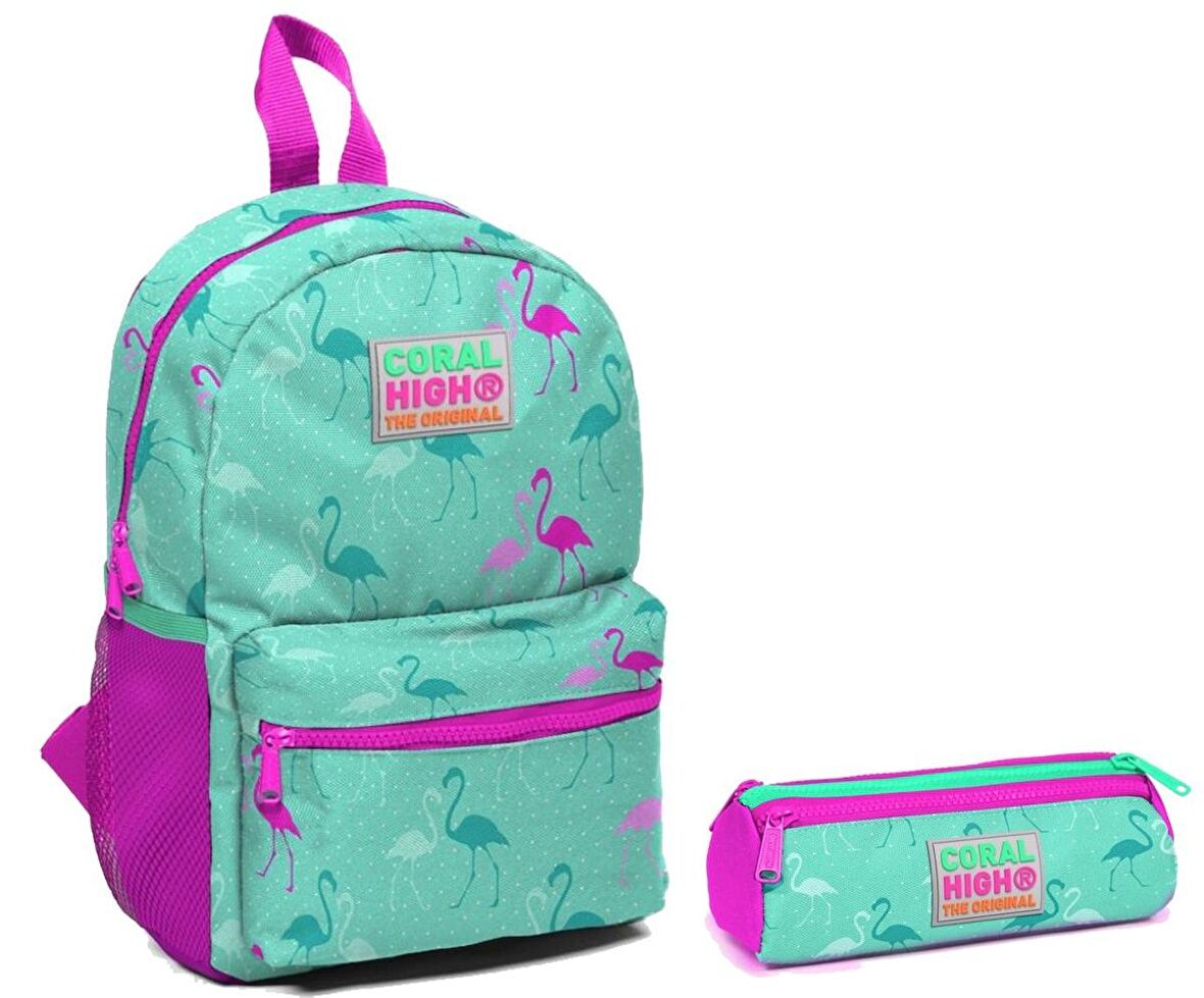 Coral High Flamingo Baskılı Kız Çocuk Yuva Ve Anaokulu Çanta Seti