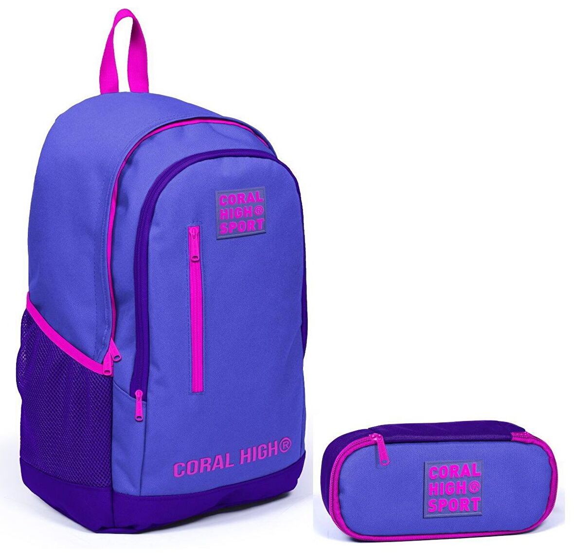 Coral High Sport Lavanta Mor Okul Sırt Çantası ve Organizer Kalemlik Seti