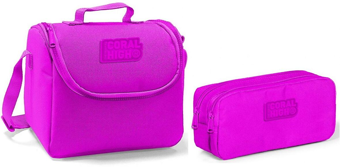 Coral High Beslenme Çantası ve Kalemlik Takım - Pembe - Kız Çocuk