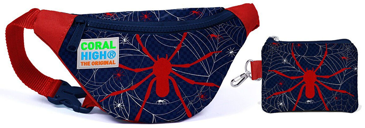 Coral High Örümcek Baskılı Bel Çantası Seti - Erkek Çocuk