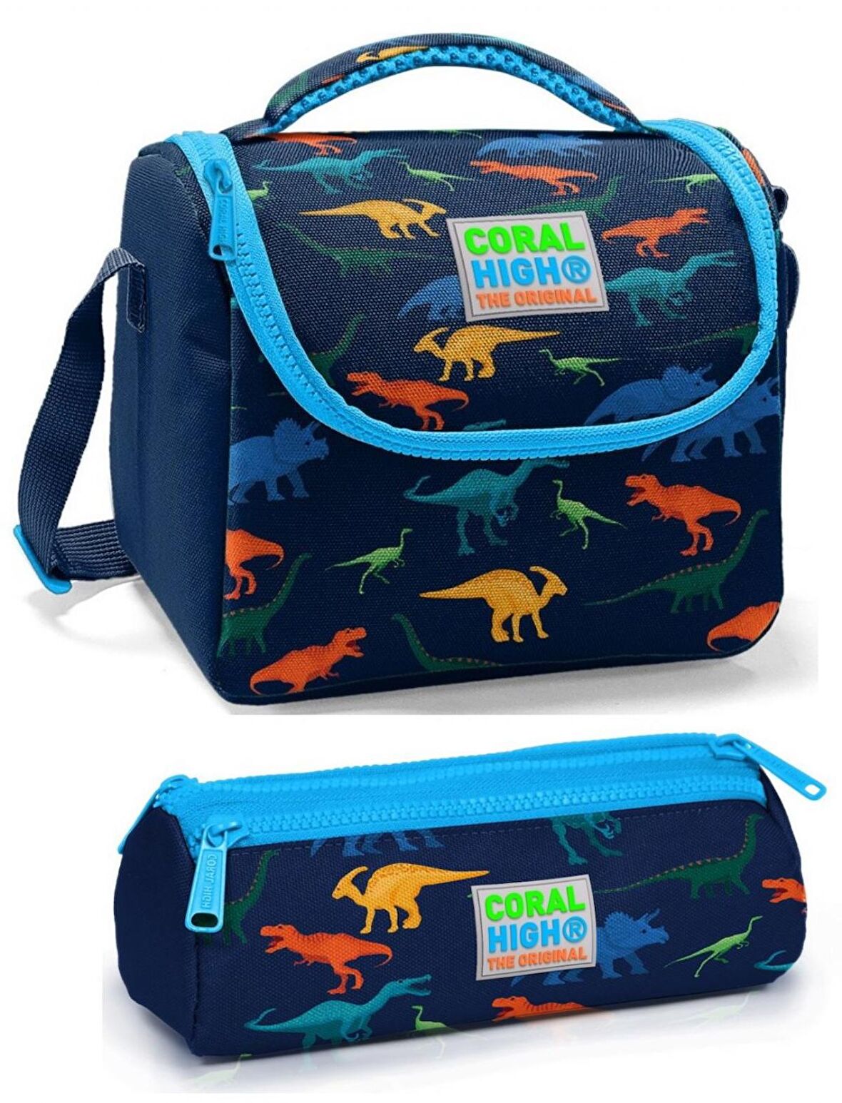 Coral High Erkek Çocuk Lacivert Dinazor Beslenme Çantası Seti