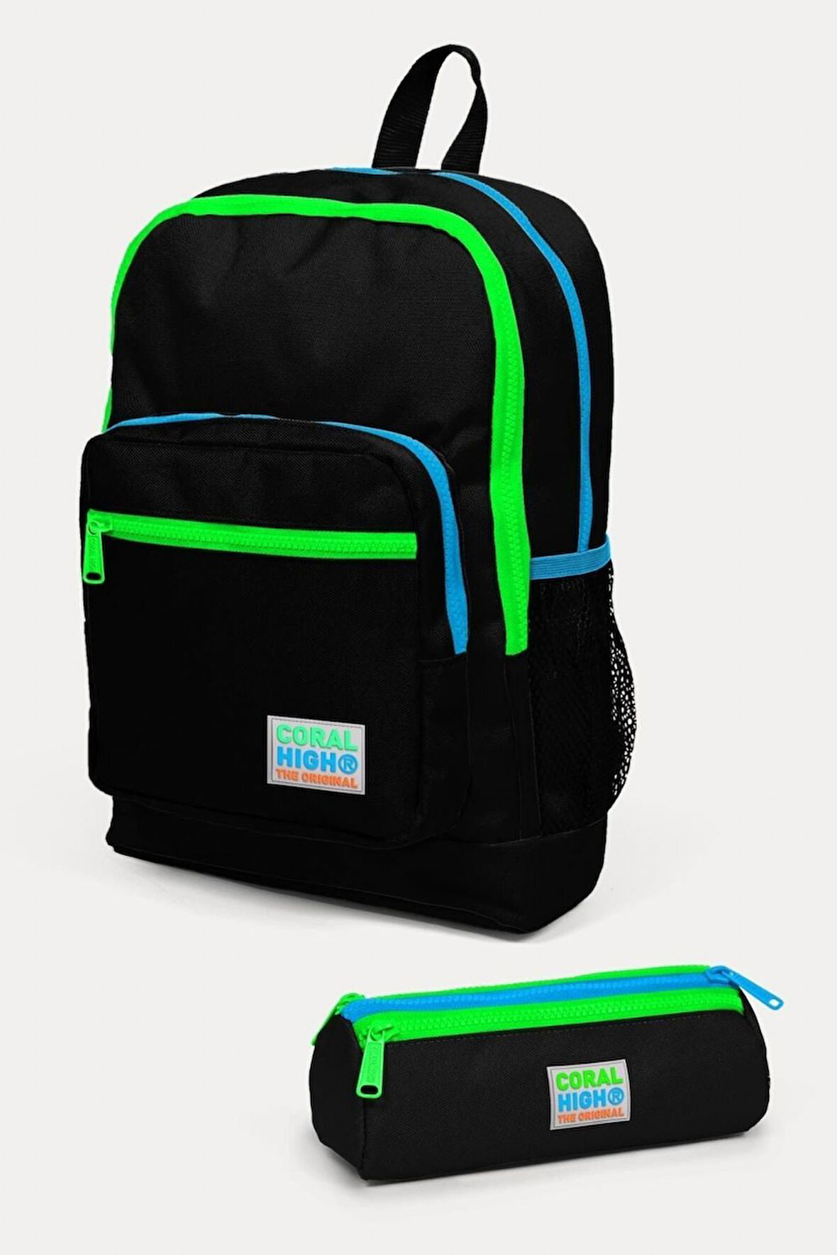 Coral High Kids Siyah Yeşil 2'li Okul Çanta Seti - Erkek Çocuk