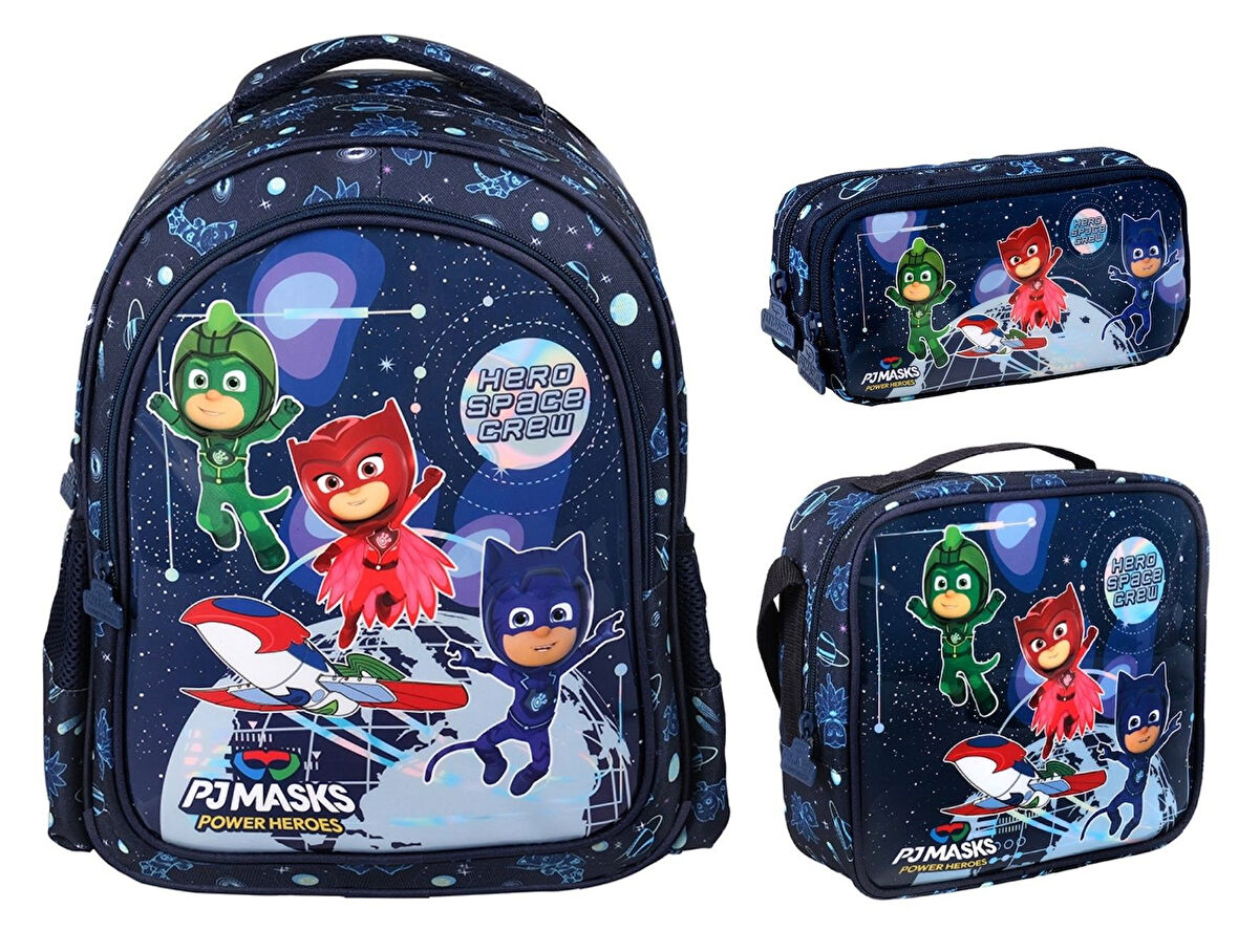 Me Çanta PJ Masks Space Crew Üçlü İlkokul Çanta Seti - Erkek Çocuk - Lacivert