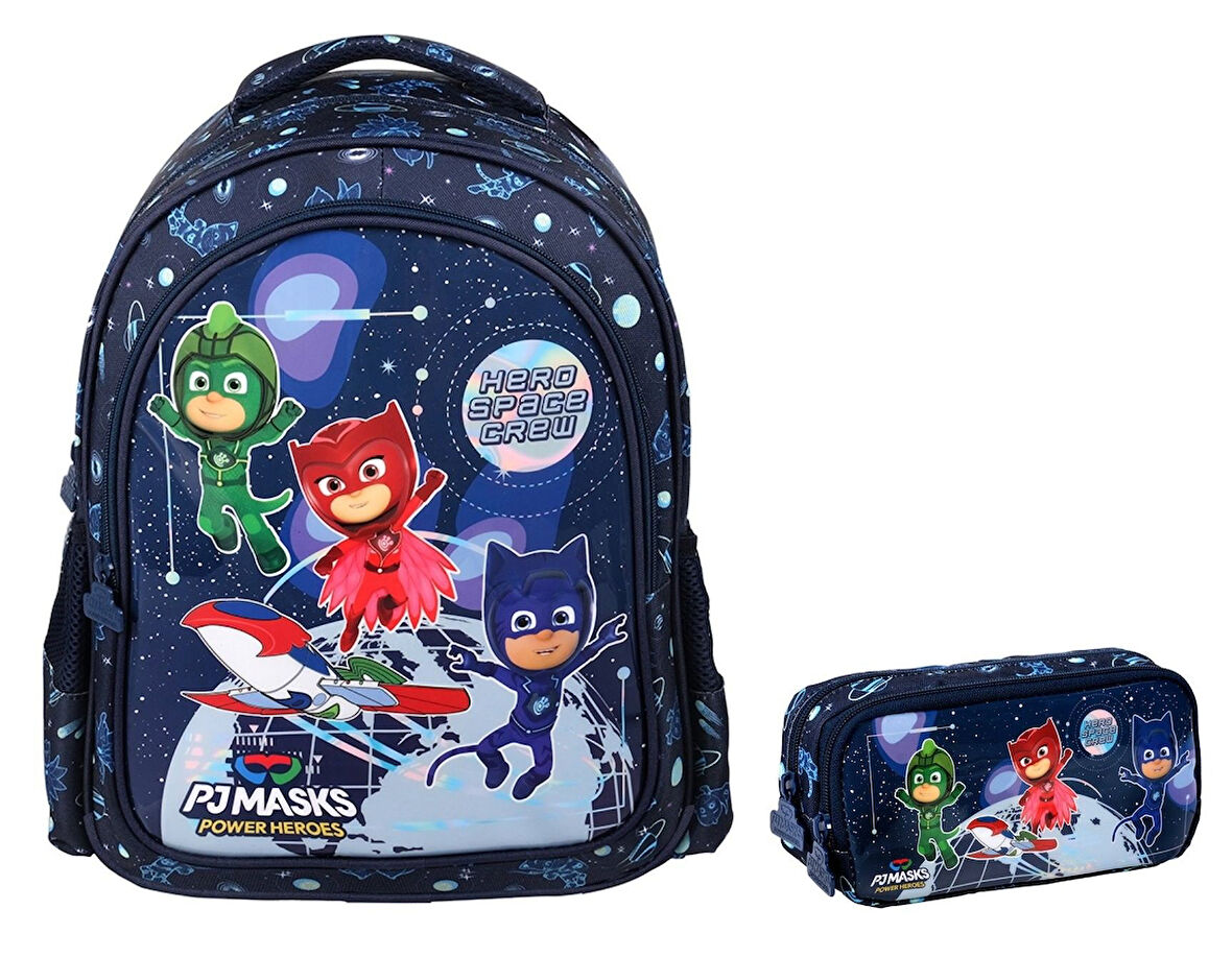 Me Çanta PJ Masks Space Crew Okul Sırt Çantası ve Kalemlik Seti - Erkek Çocuk - Lacivert