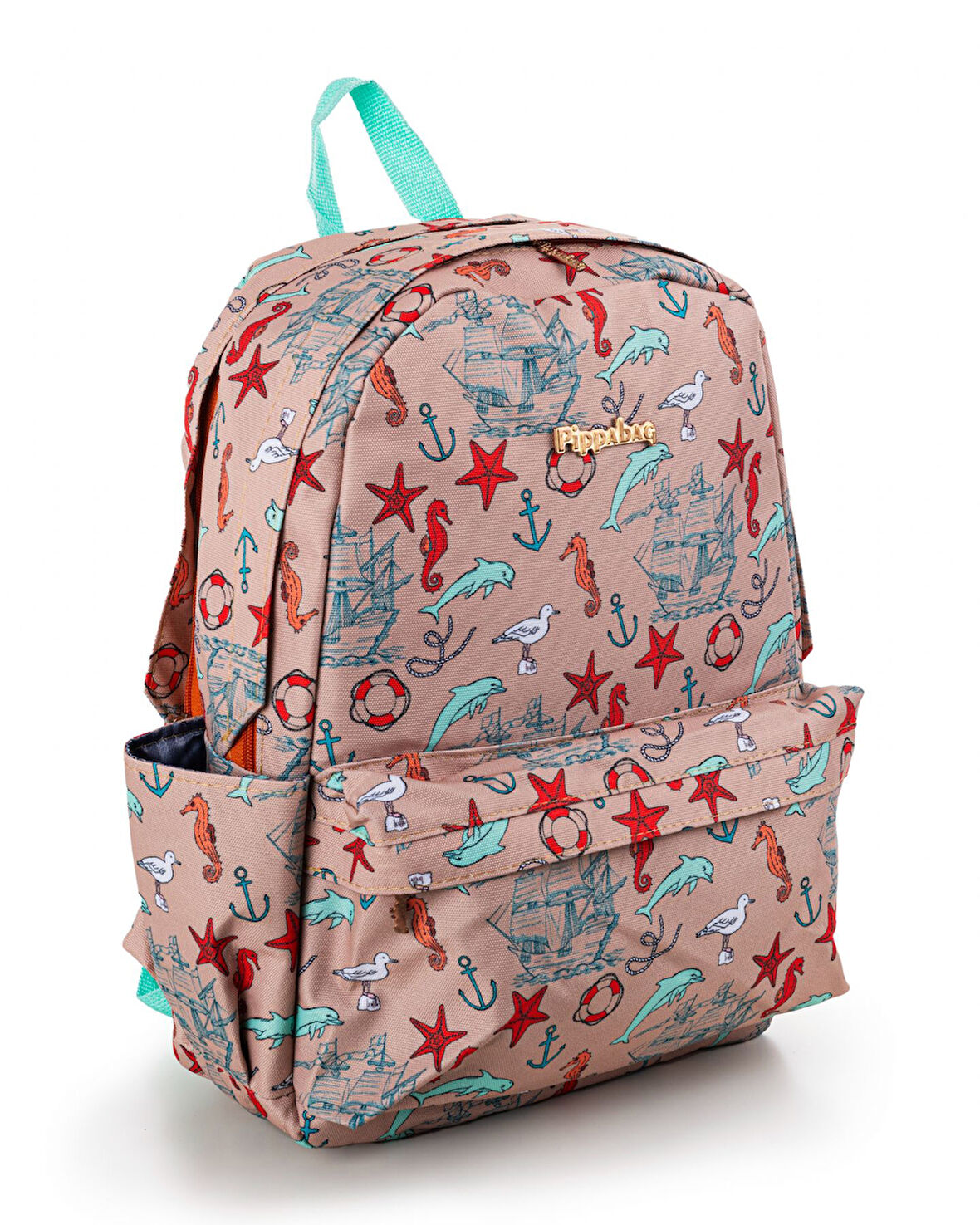 Pippa Deniz Üç Bölmeli Turuncu Okul ve Günlük Sırt Çantası