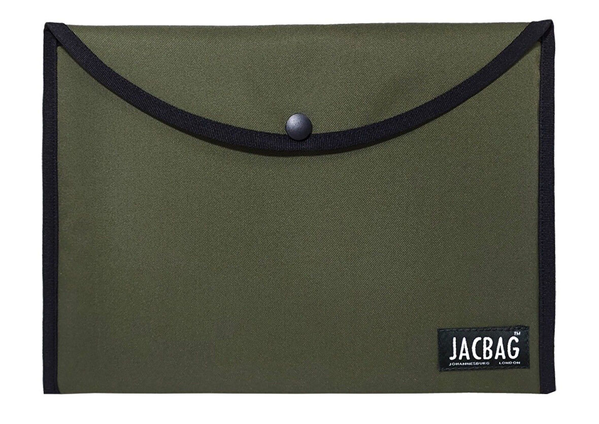 Jacbag Haki Yeşil Erkek A4 Çıtçıtlı Dosya Defter Tablet ve Evrak Çantası