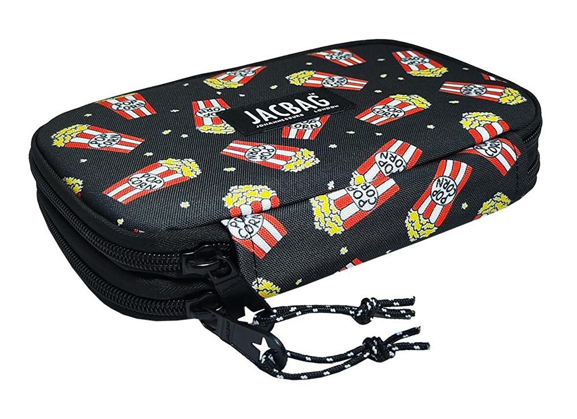 Jacbag Çift Kapaklı Organizer Lastikli Düzenletici Kalemlik - Popcorn - Unisex Çocuk