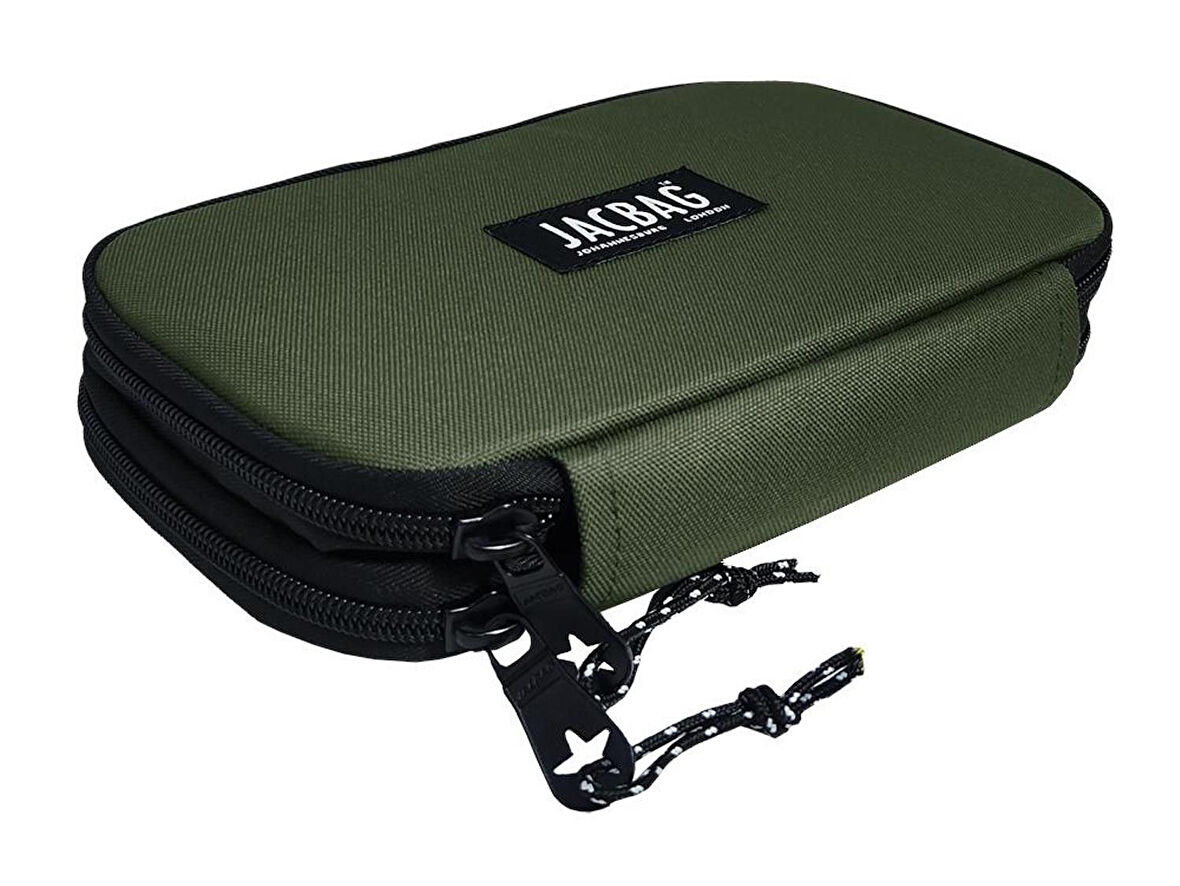Jacbag Çift Kapaklı Organizer Lastikli Düzenletici Kalemlik - Haki Yeşil - Erkek