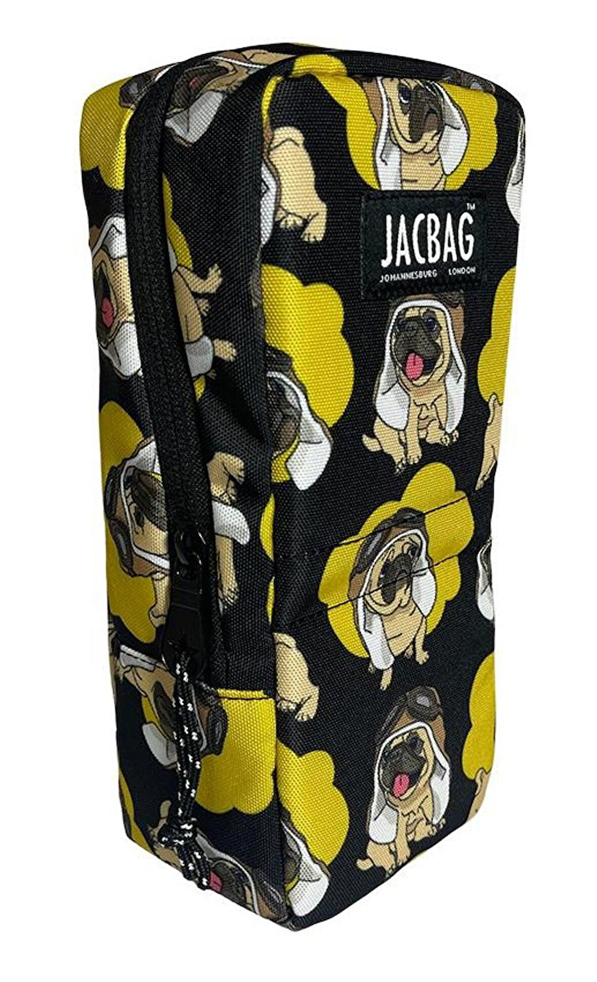 Jacbag Pilot Köpek Sİyah/Sarı Unisex Masaüstü Büyük Kalemlik/Kalem Çantası