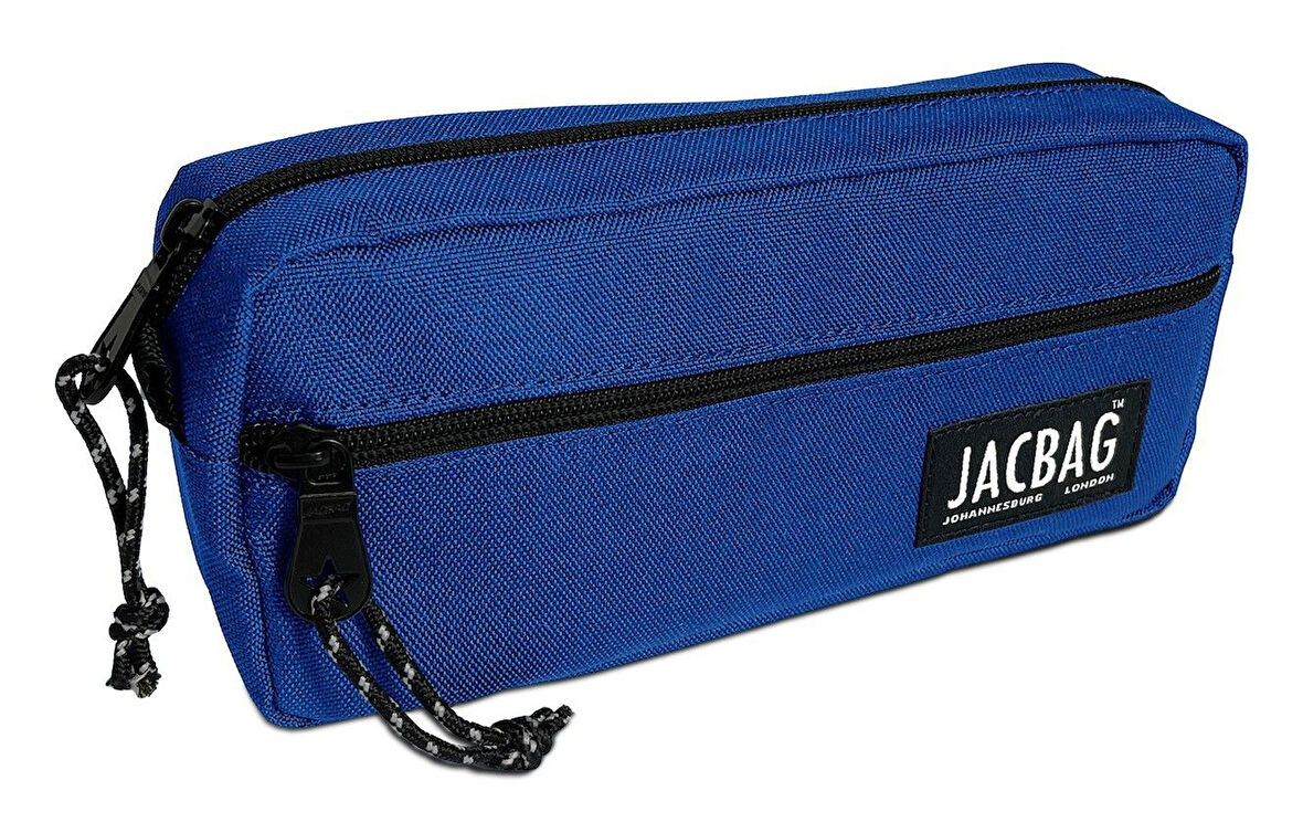 Jacbag Çift Fermuarlı Saks Mavi Erkek Çocuk Kalem Kutusu