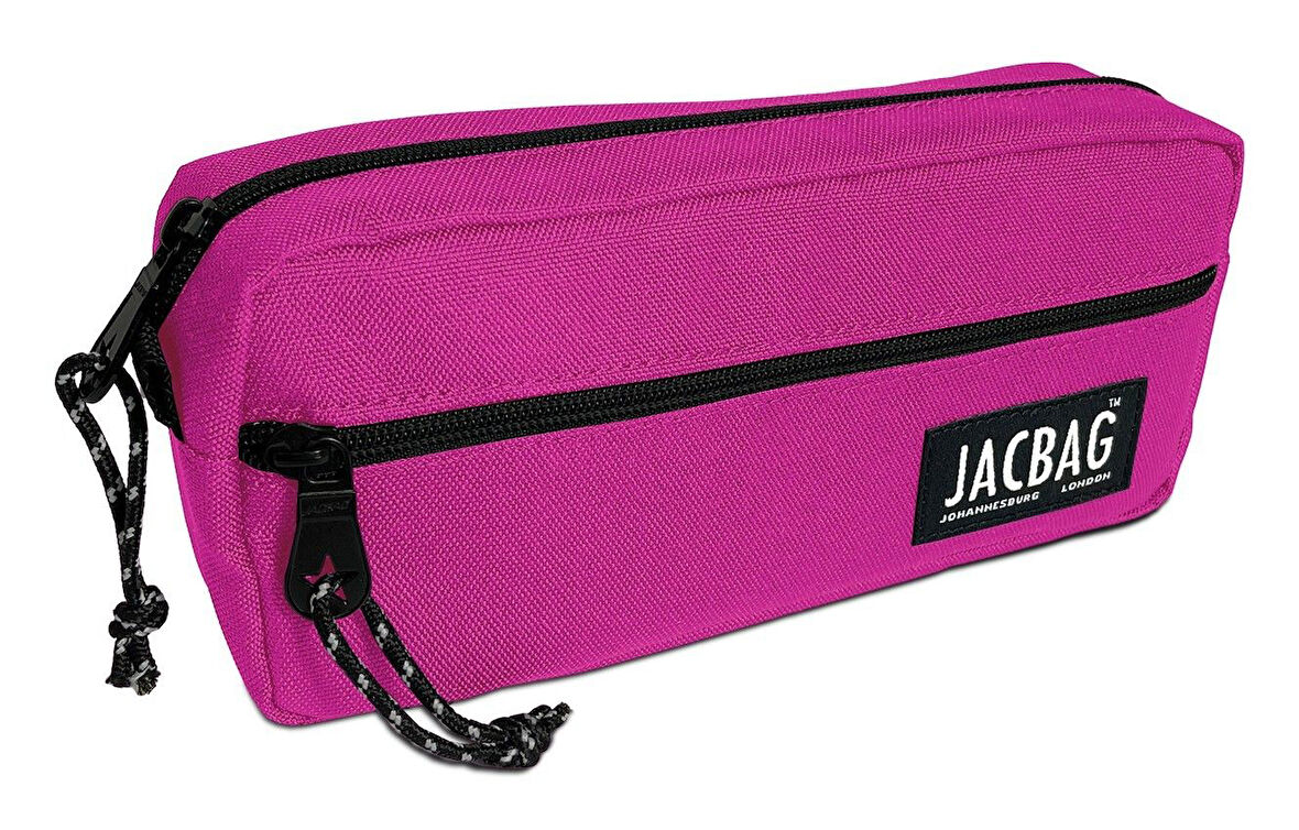Jacbag Çift Fermuarlı Pembe Kız Çocuk Kalem Kutusu