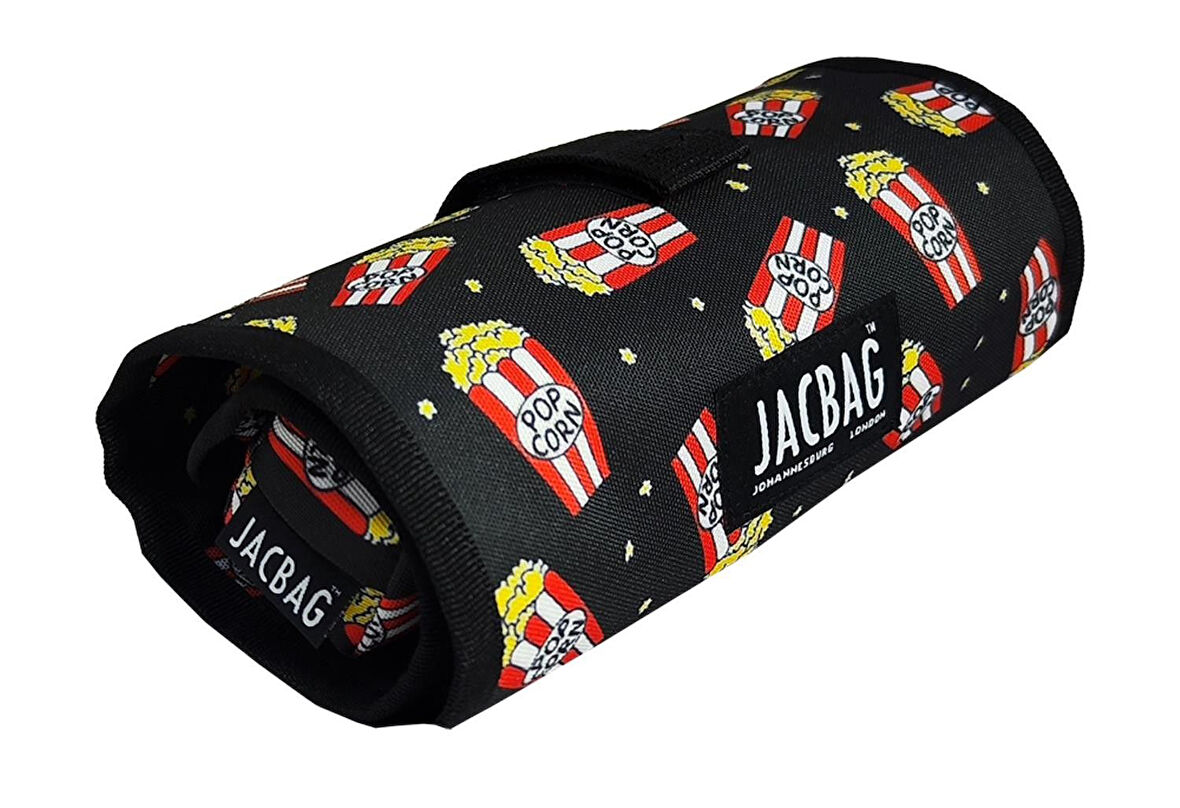 Jacbag Popcorn Senior Sanatsal Rulo Organizer Kalem Çantası (Siyah/Kırmızı - Unisex)