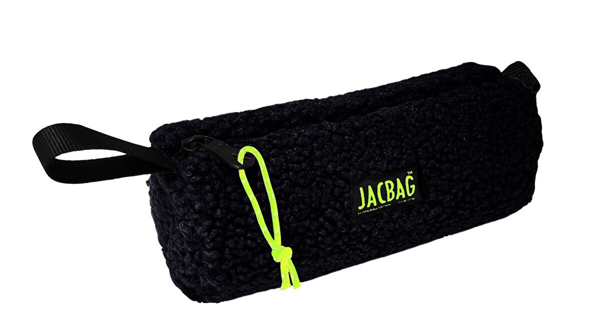 Jacbag Teddy Silindir Peluş Kalem Çantası Siyah - Sarı