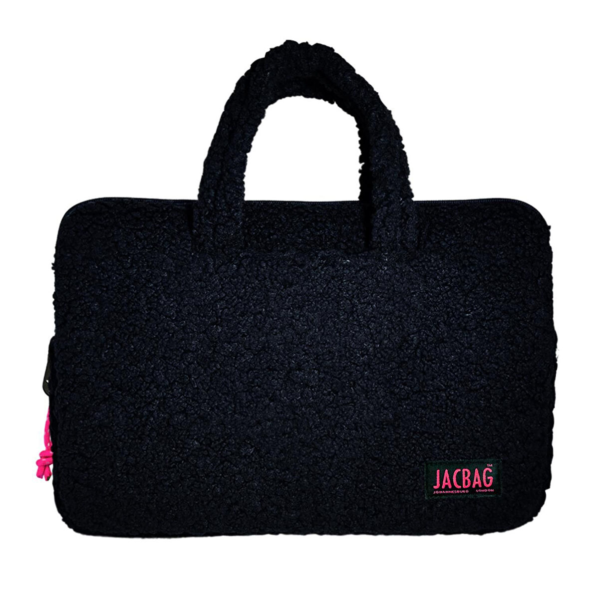 Jacbag Teddy Peluş Siyah/Pembe Kız Çocuk Notebook Laptop ve Evrak Çantası