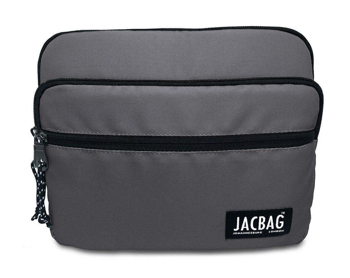 Jacbag Gri Üç Cepli Tablet Telefon Çantası - Erkek Çocuk/Yetişkin