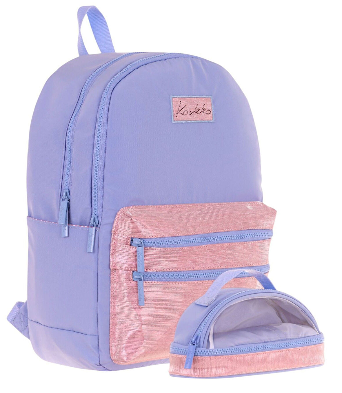 Kaukko Magic Dreams Okul Sırt Çantası ve Şeffaf Kalem Çantası Seti - Kız Çocuk - Mavi Pembe