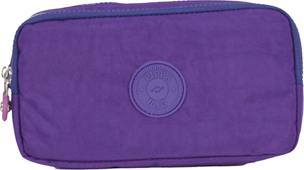 Pippa Yogi İki Gözlü Kız Çocuk Mor Krinkıl Kumaş Kalem Çantası/Kalemlik - KK975-8