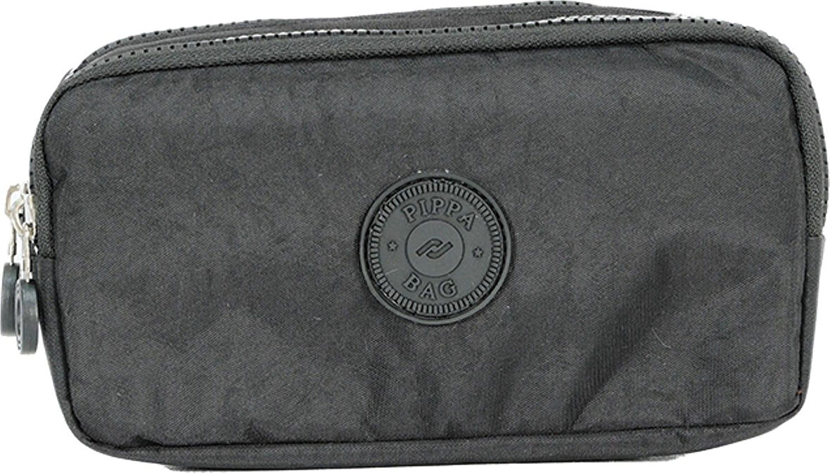 Pippa Yogi İki Gözlü Erkek Çocuk Koyu Gri Krinkıl Kumaş Kalem Çantası/Kalemlik - KK975-5