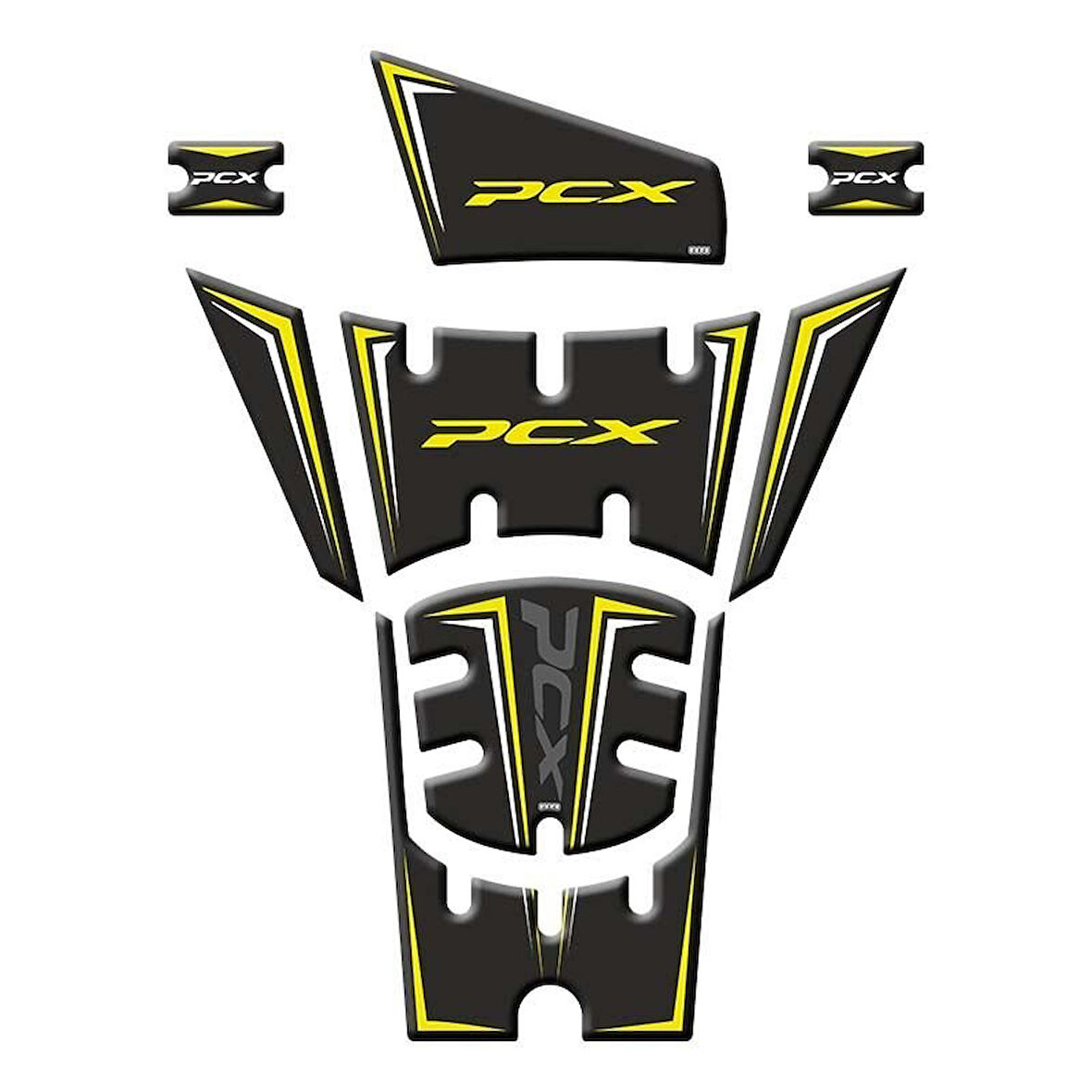Gogo Tank Pad 004 8 Parça Honda Pcx 125 2025 Siyah Sarı