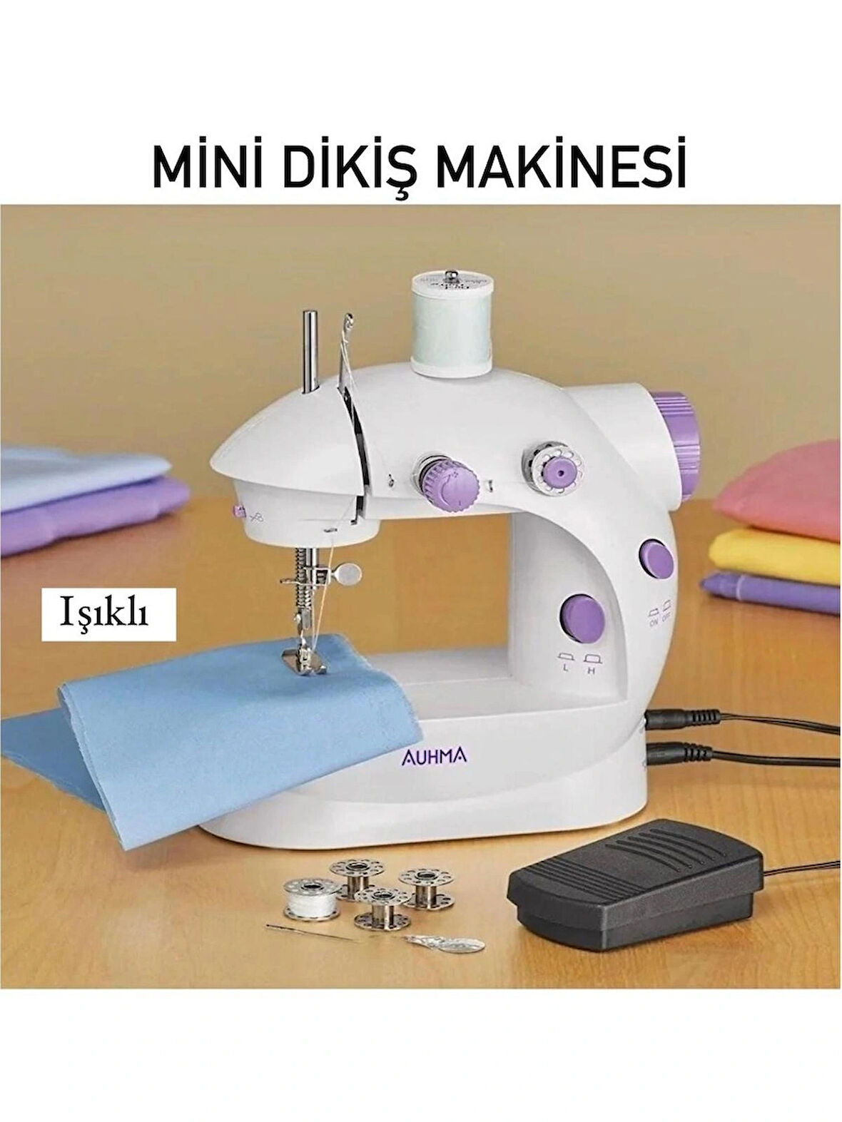  Mobgift Mini Ev Dikiş Makinesi Pedallı Sewıng Machine Portatif A+ Çok Fonksiyonlu
