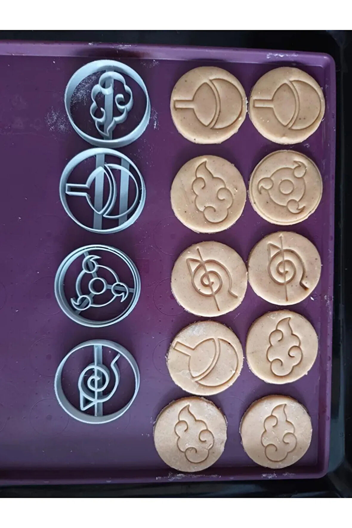 Naruto Kurabiye Kalıbı Seti Sharingan, Konoha, Uchiha ve Akatsuki Sembolleri