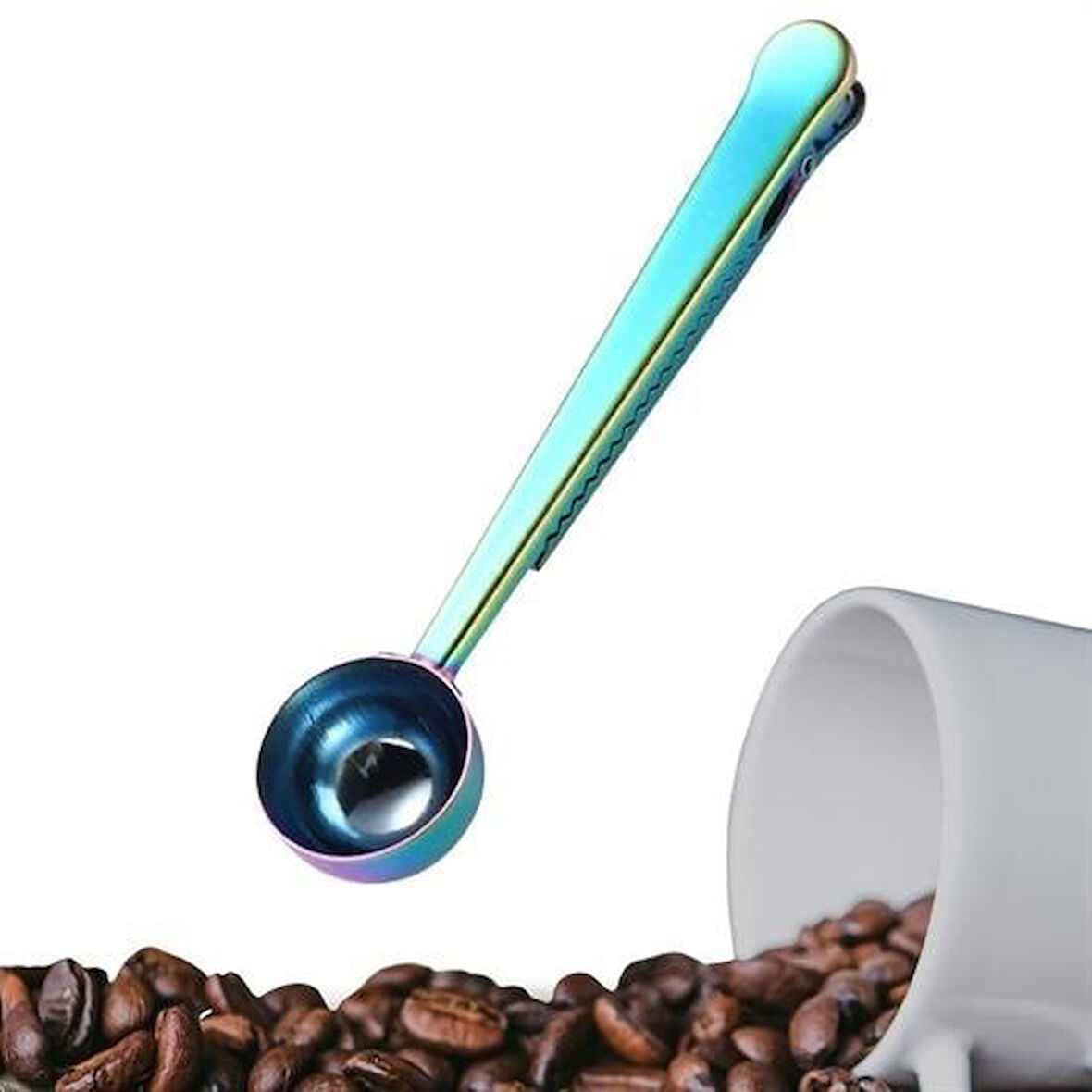 CT-STONES® Mandallı Kahve Ölçü Kaşığı Renkli Çok Fonksiyonlu Paslanmaz Çelik Kaşık