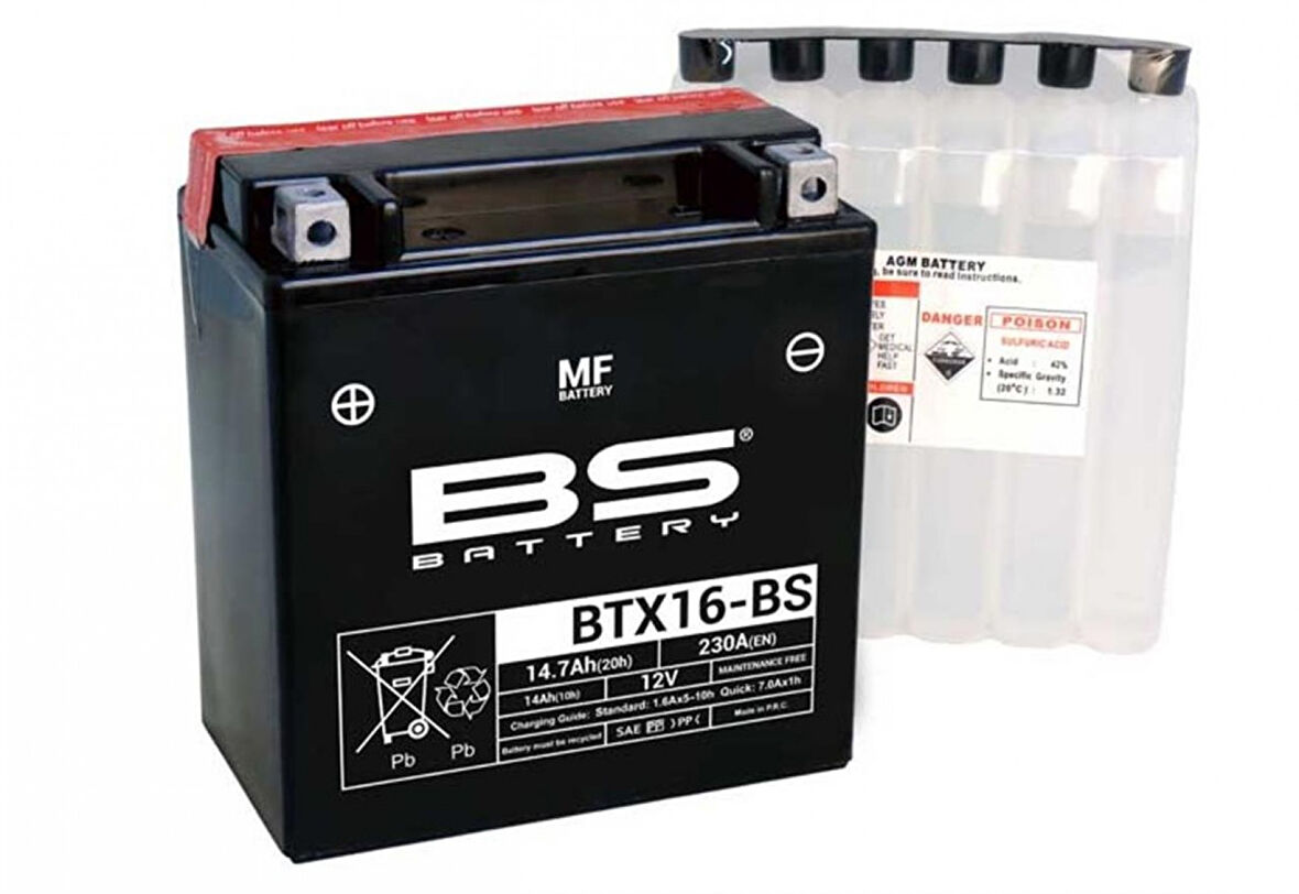 Bs Akü Btx16-bs 12v14ah 2006-2008 Piaggio X8 400 İe