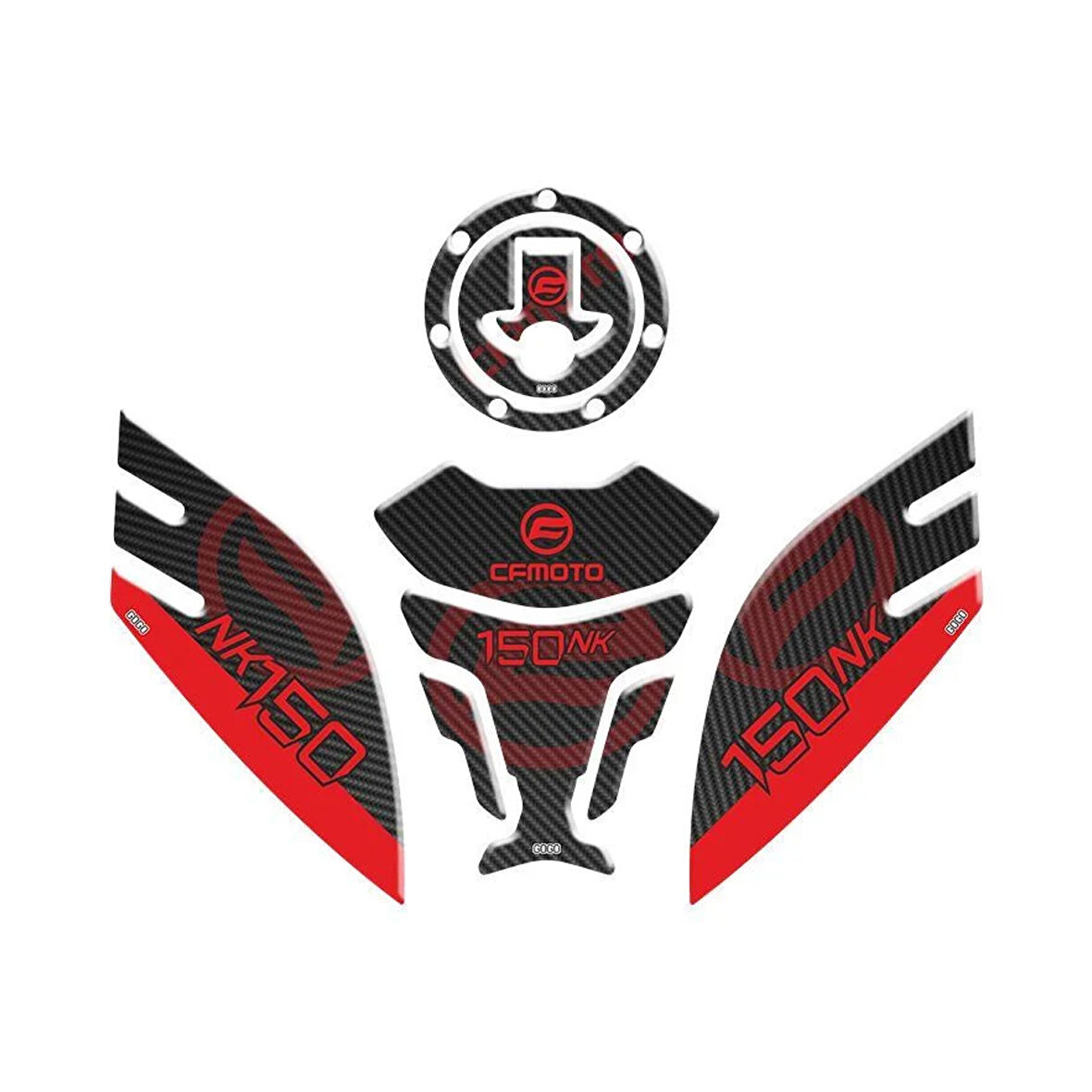 Gogo Tank Pad Seti 001 Siyah-kırmızı Cf Moto 150nk 2016-2023