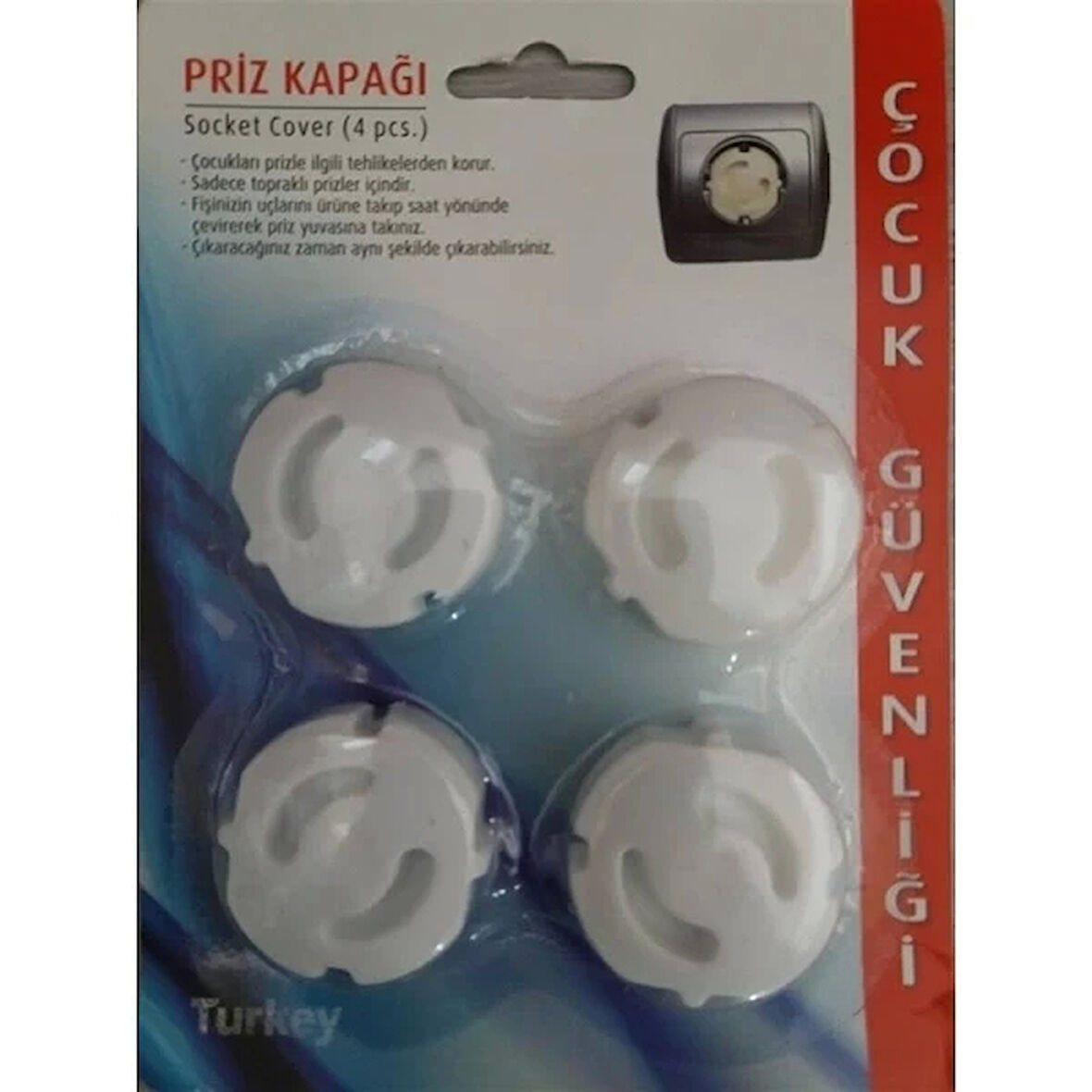 BURÇİN ÇOCUK EMNİYET PRİZ KAPAĞI 4 LÜ PAKET