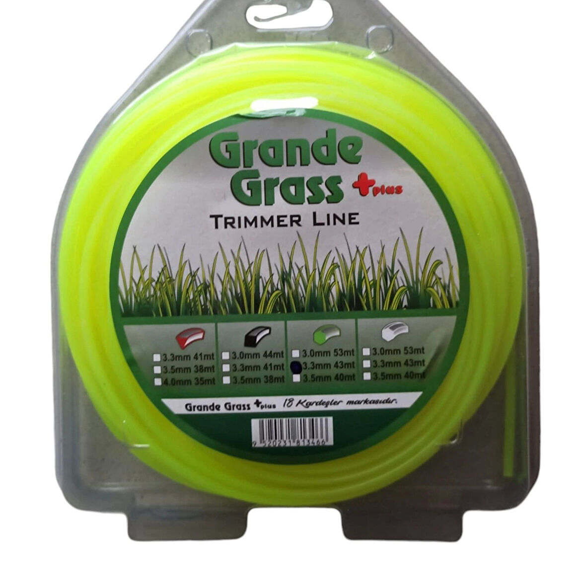 GRANDE GRASS MİSİNA 3.30MM*43 METRE 6 KÖŞE YEŞİL