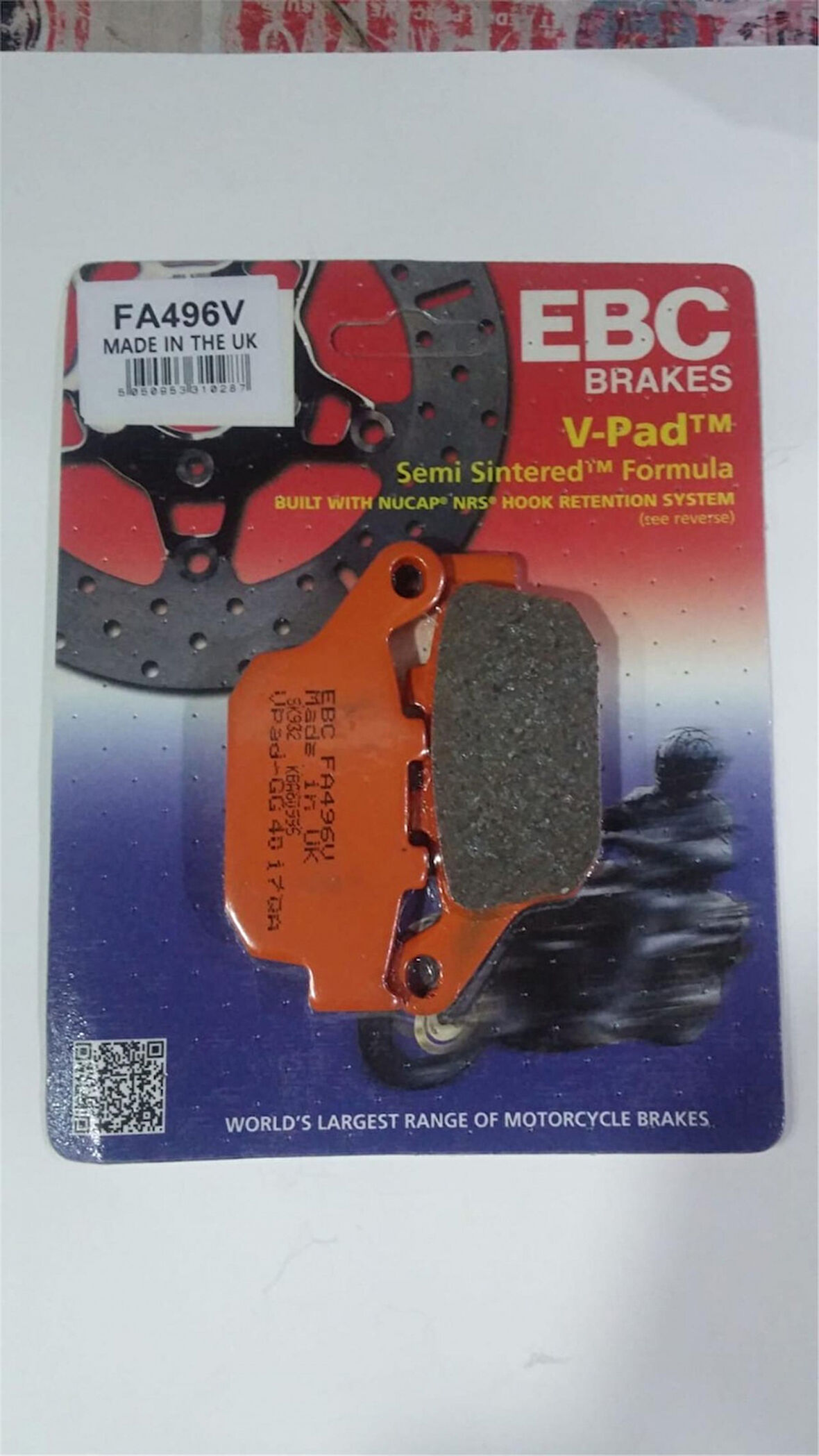 Ebc Fren Balatası Yarı Sinter Fa496v 2014-2018 Honda Cbr 650 F Uyumlu Arka Fren Balatası
