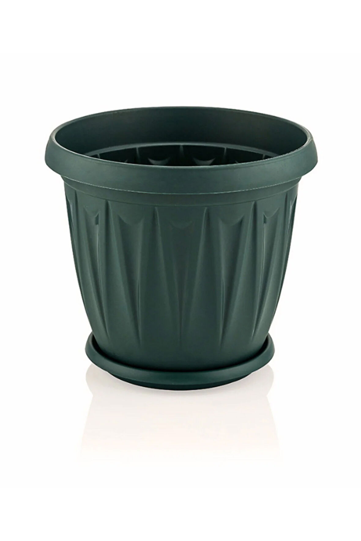 Saksı Yuvarlak Balkon Ve iç Mekan Saksısı 3,5 Lt Antrasit