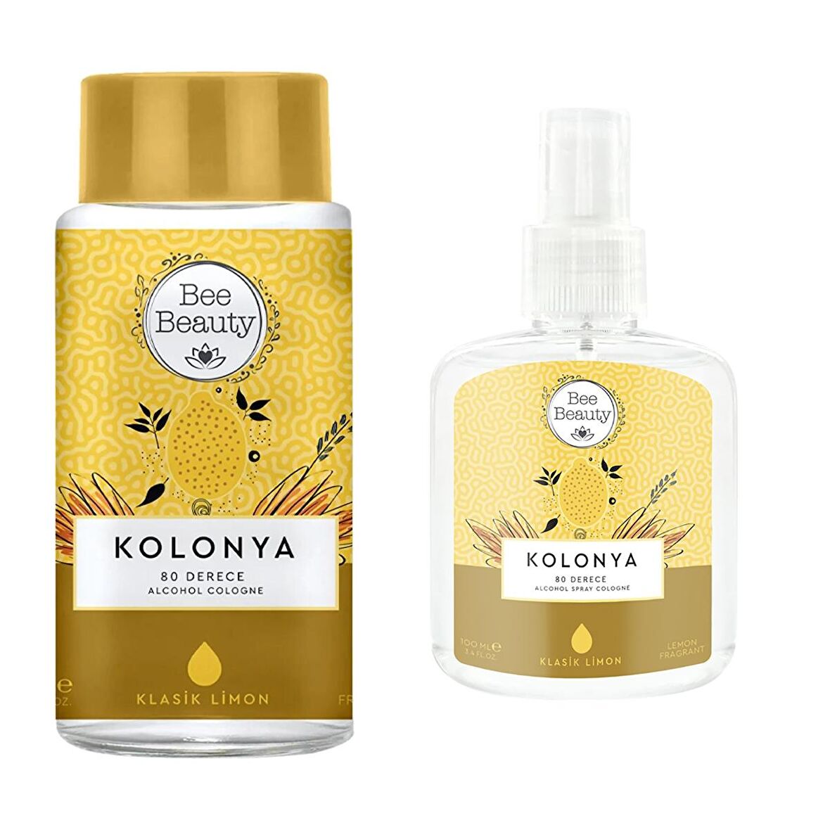 Bee Beauty Klasik Limon Kolonya 330 ml - 100 ml 2li Set