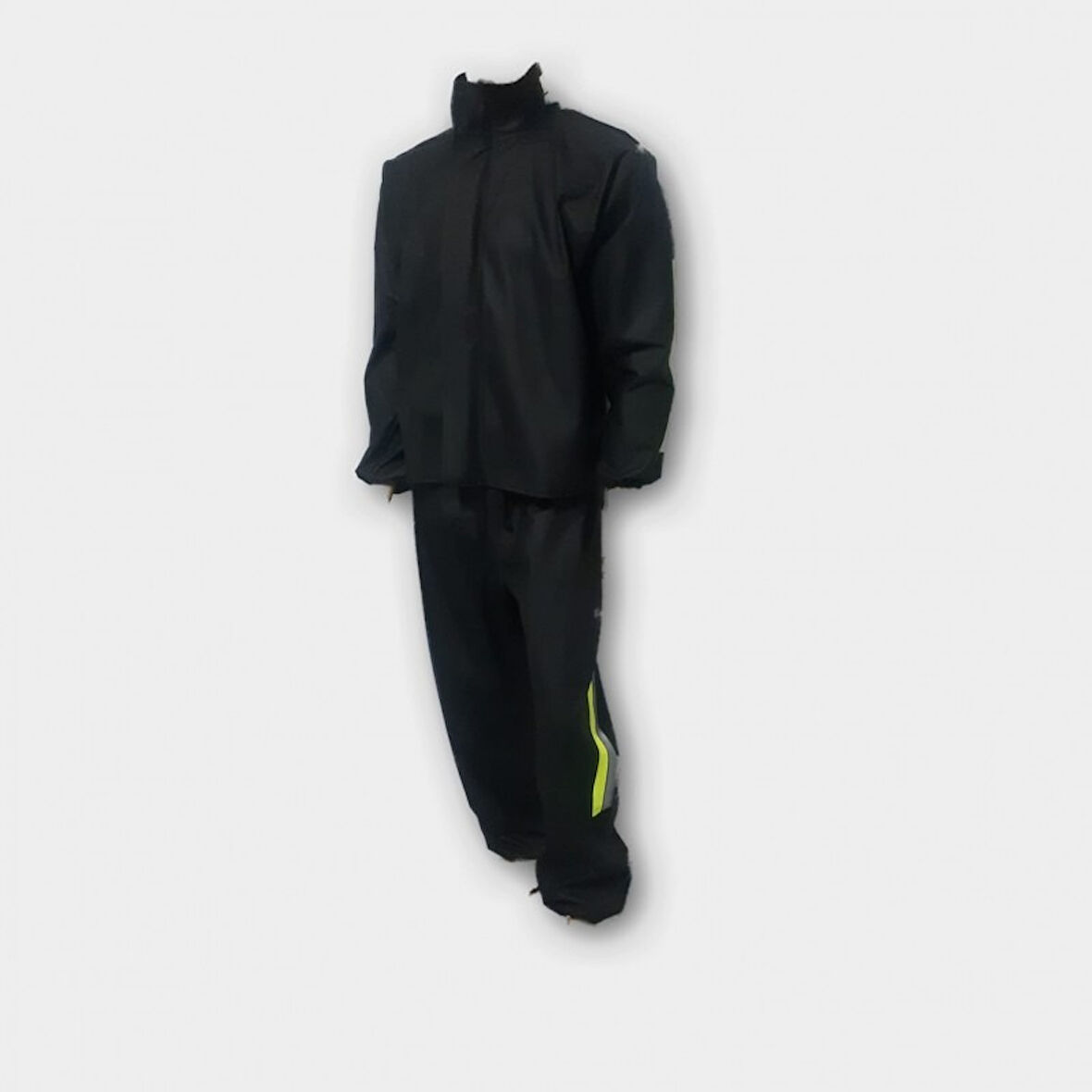 BAZEL YAĞMURLUK TAKIM KURYE PAKETÇİ SİYAH SARI ÇİZGİLİ 2X-LARGE