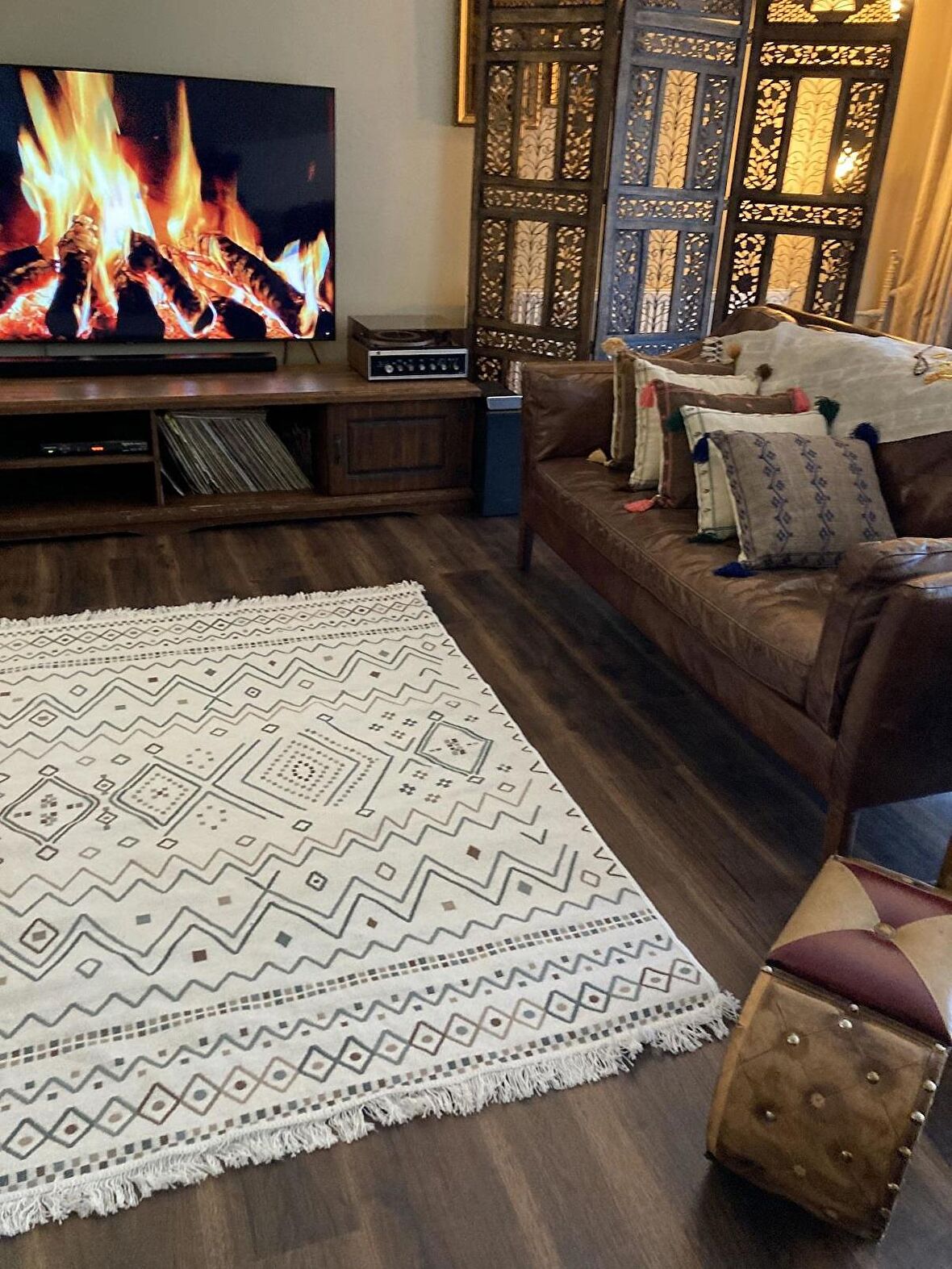 Homiano Yıkanabilir Çift Taraflı Dokuma Kilim Bahar 05 Bej 160*230