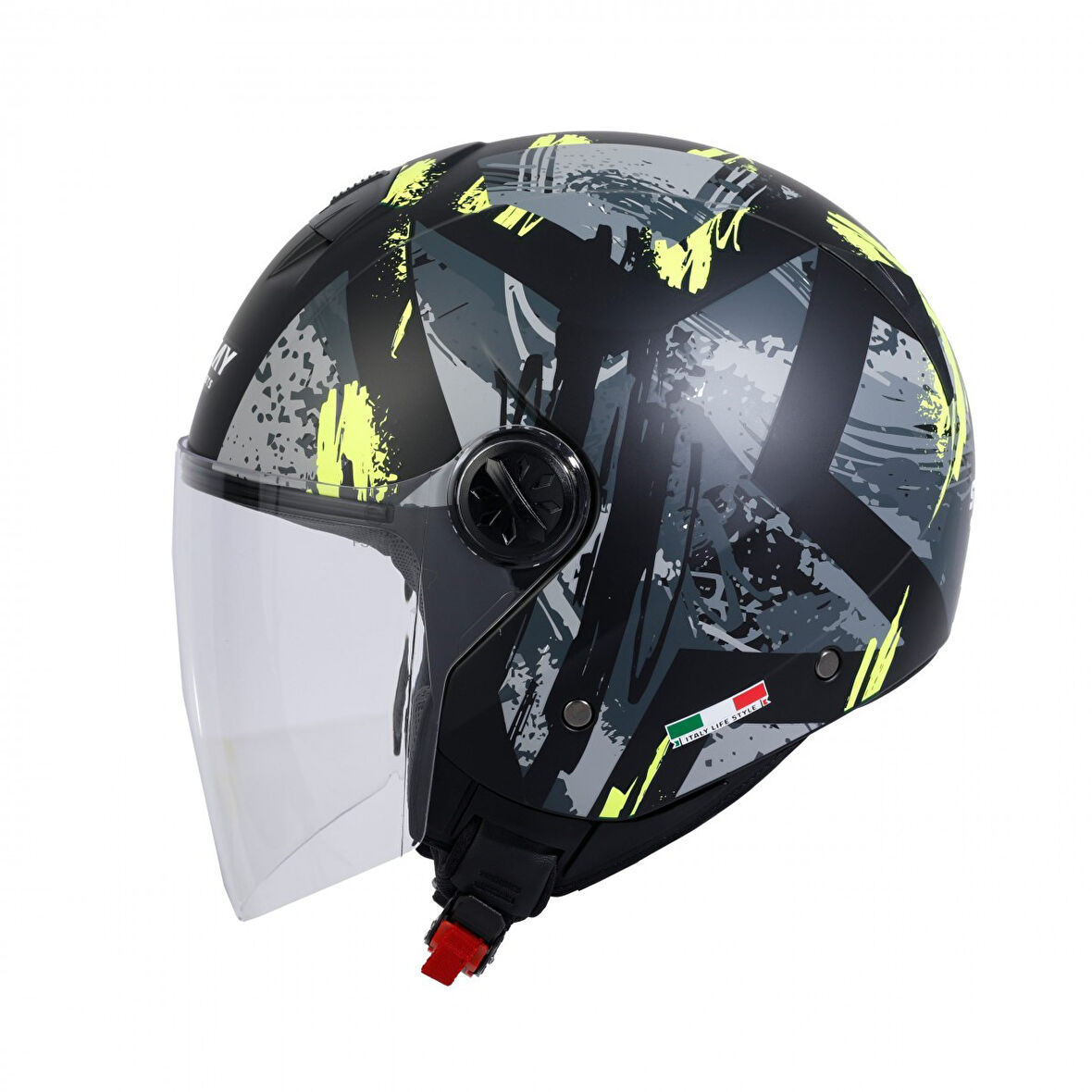 Sway Sw715 Yarım Yazlık Kask Posıon Siyah Sarı MEDIUM