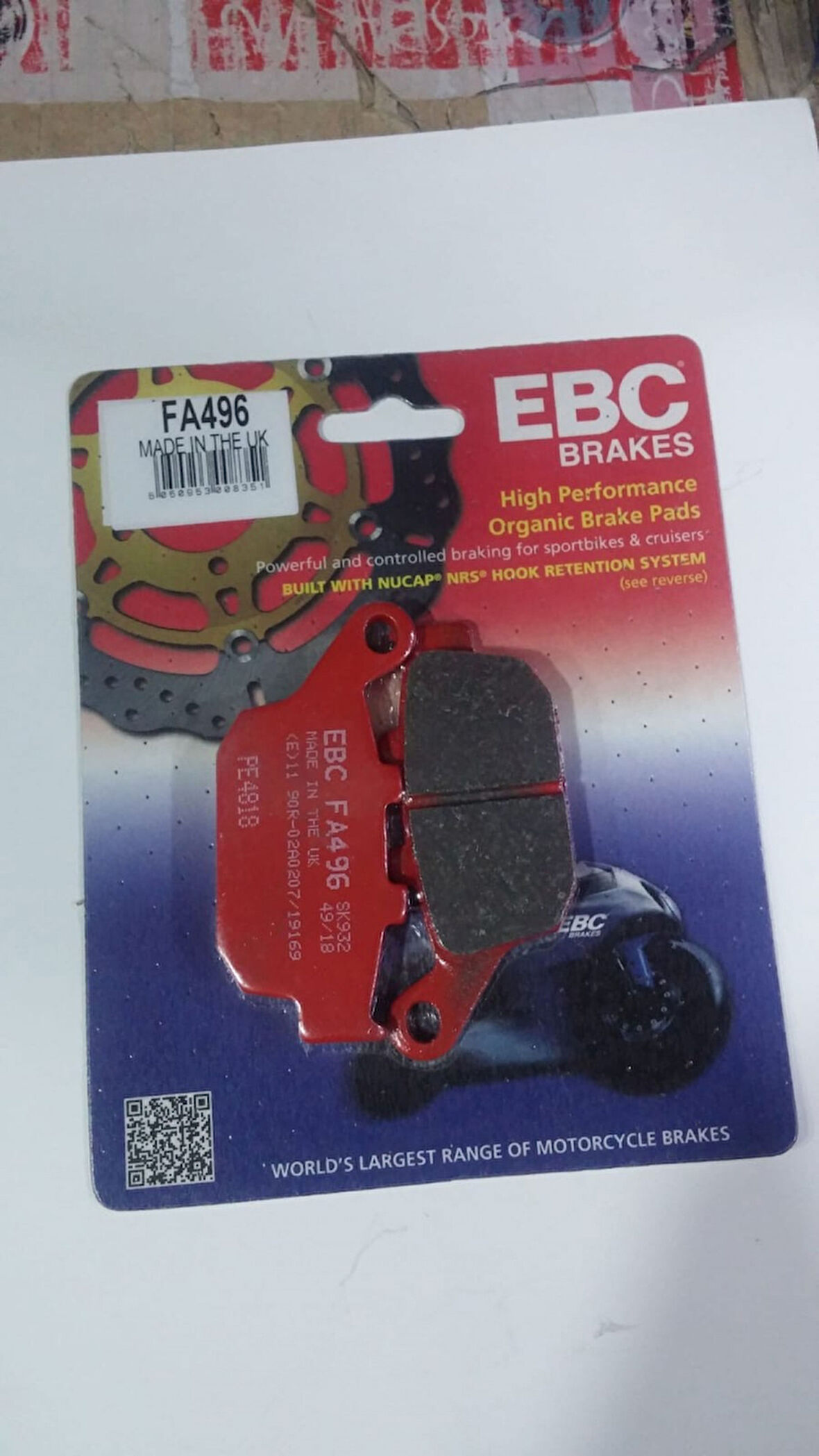 Ebc Fren Balatası Organik Fa496 2014-2023 Honda Nc 750 X Dct Uyumlu Arka Fren Balatası