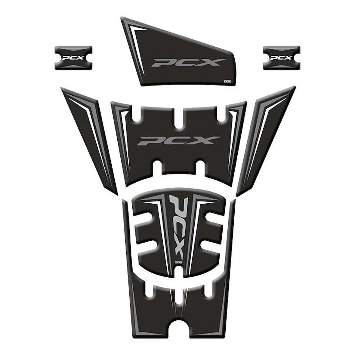 Gogo Tank Pad 004 8 Parça Honda Pcx 125 2025 Siyah Gri