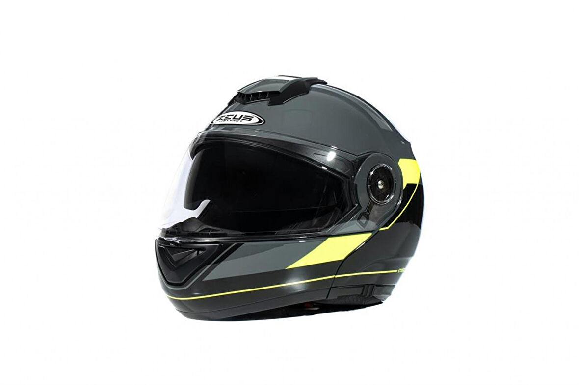 Zeus Zs-3050 Be7 Çene Açılır Kask Gri-neon Sarı LARGE
