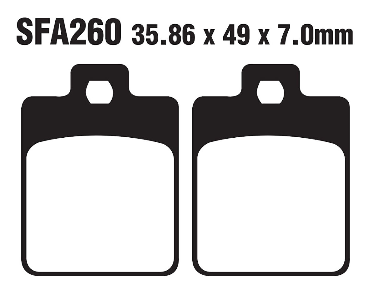 Motospartan Arka Fren Balatası Sfa 260 Sym Fıddle Iıı 200i - Symphony 125-200 - Jet 14 200i Peugeot 