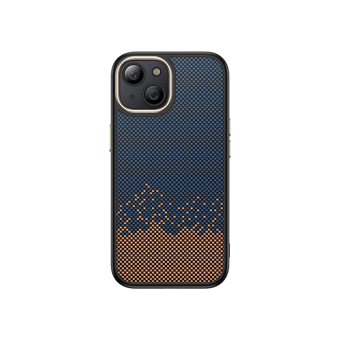 iPhone 15 Plus Kılıf Kablosuz Şarj Özellikli Karbon Fiber Görünümlü Antina Kapak