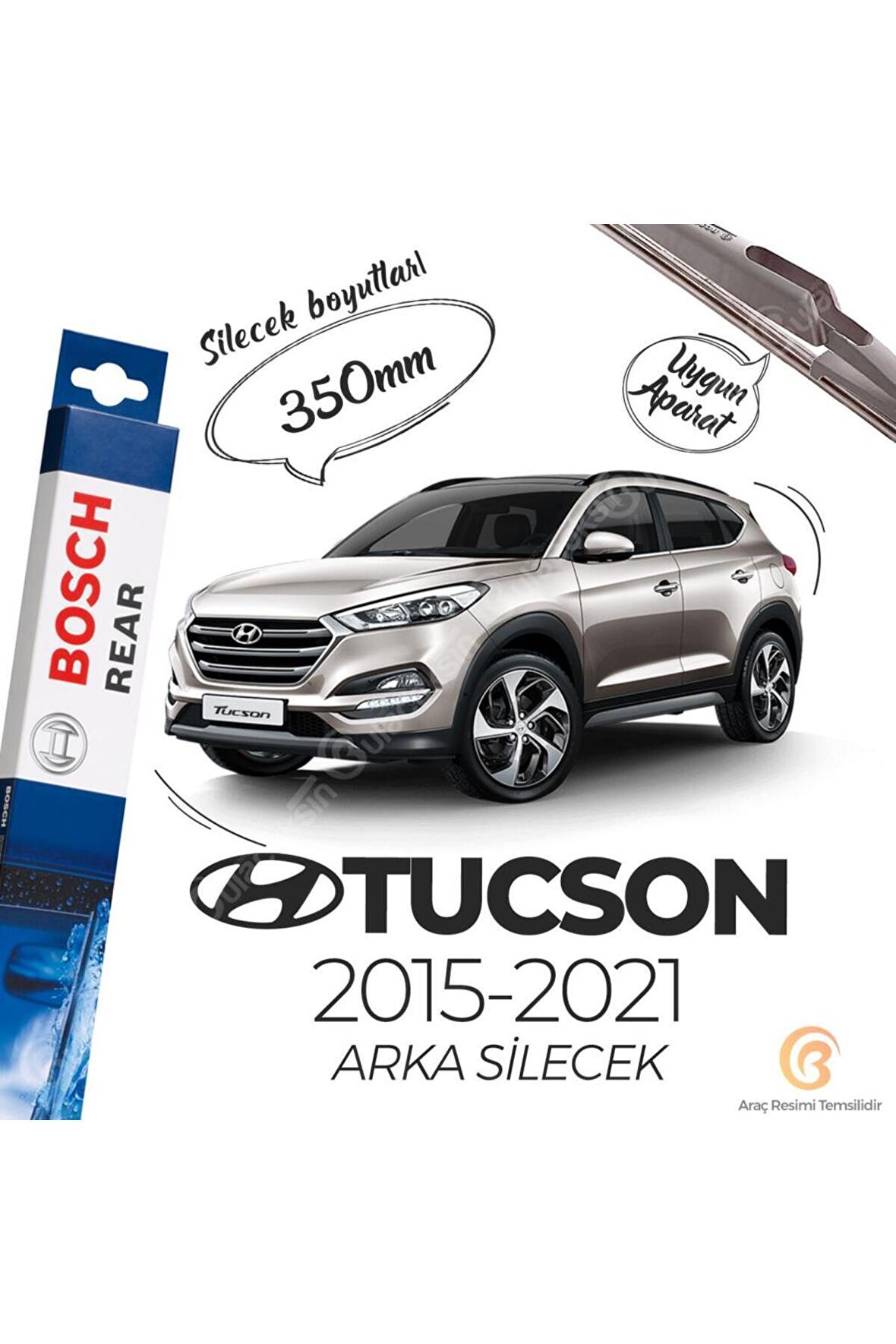 Hyundai Tucson Arka Silecek (2015-2021) Rear H352