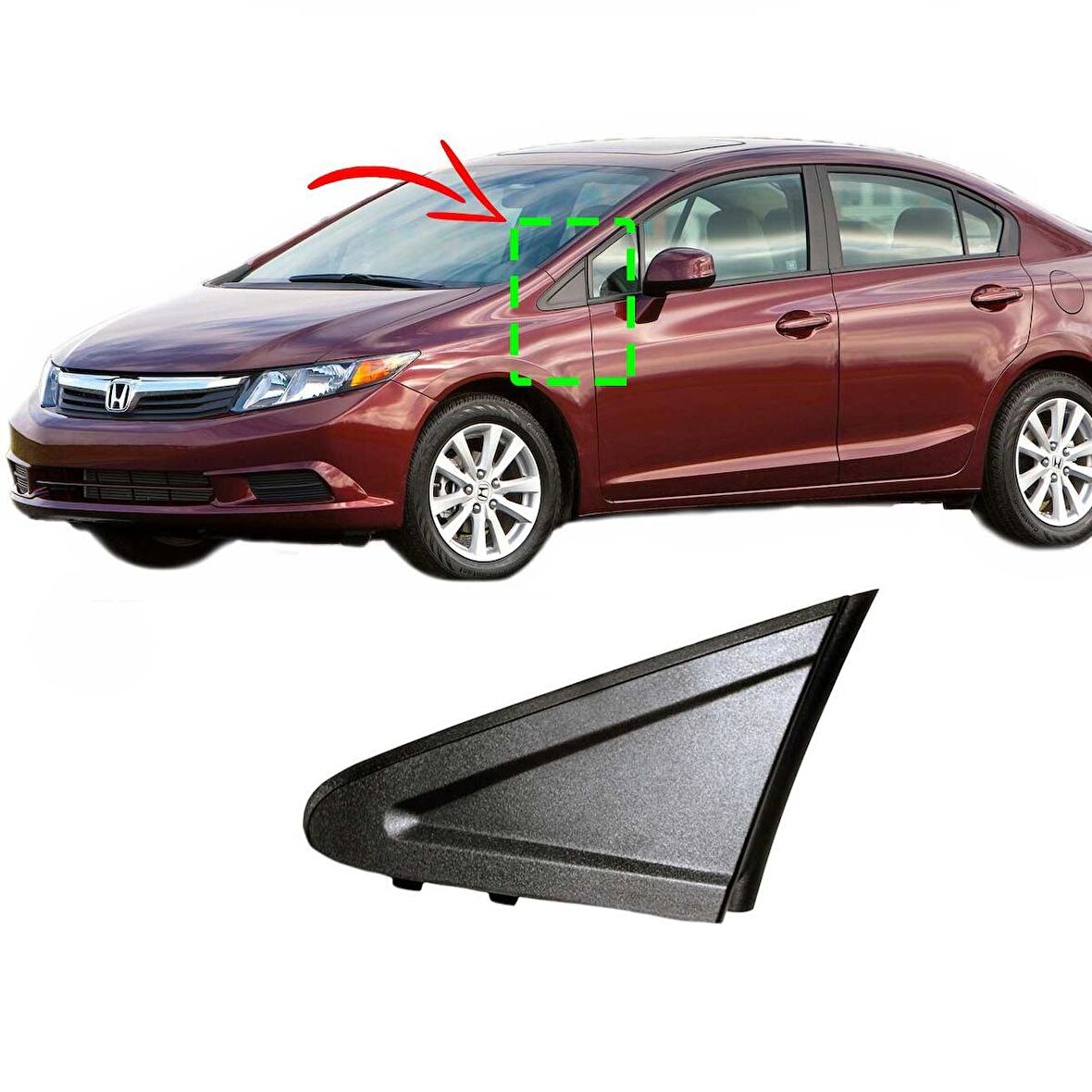 Honda Civic Fb7 Sıfır Sol Ayna Uç Köşe Bakaliti Plsatiği 2012-2016