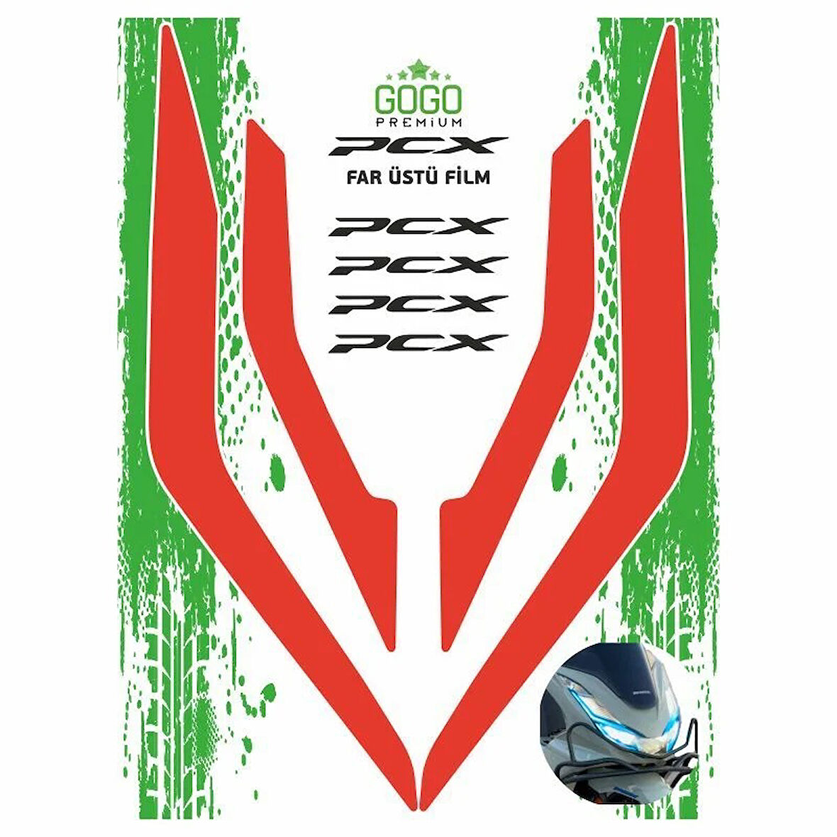Gogo Far Üstü Film Kırmızı Honda Pcx 125 2021-2024