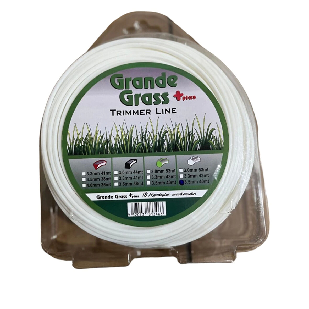 GRANDE GRASS MİSİNA 3.50MM*40 METRE 6 KÖŞE BEYAZ